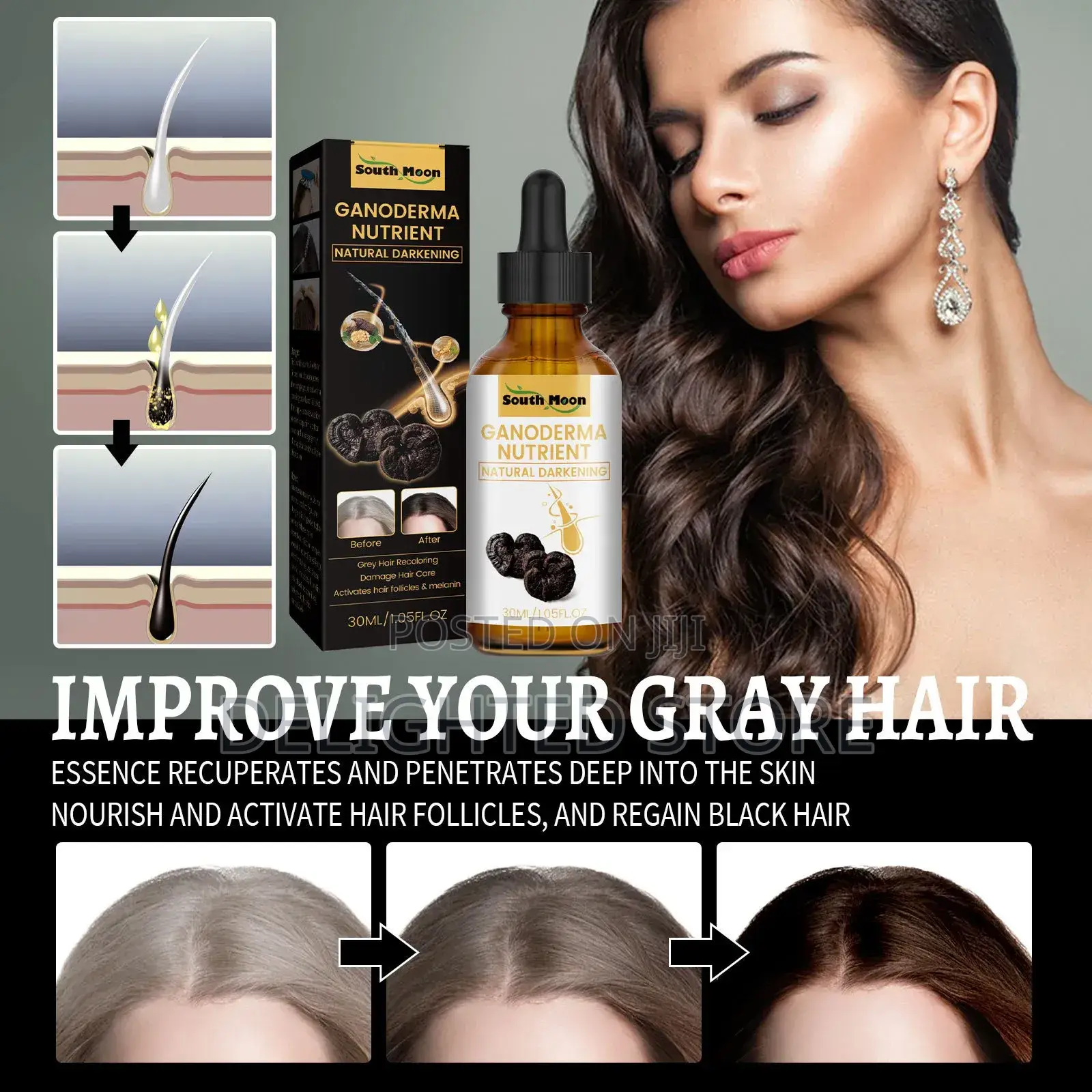 South Moon Ganoderma Nutrient Natural Hair Repair/Darkening Solution