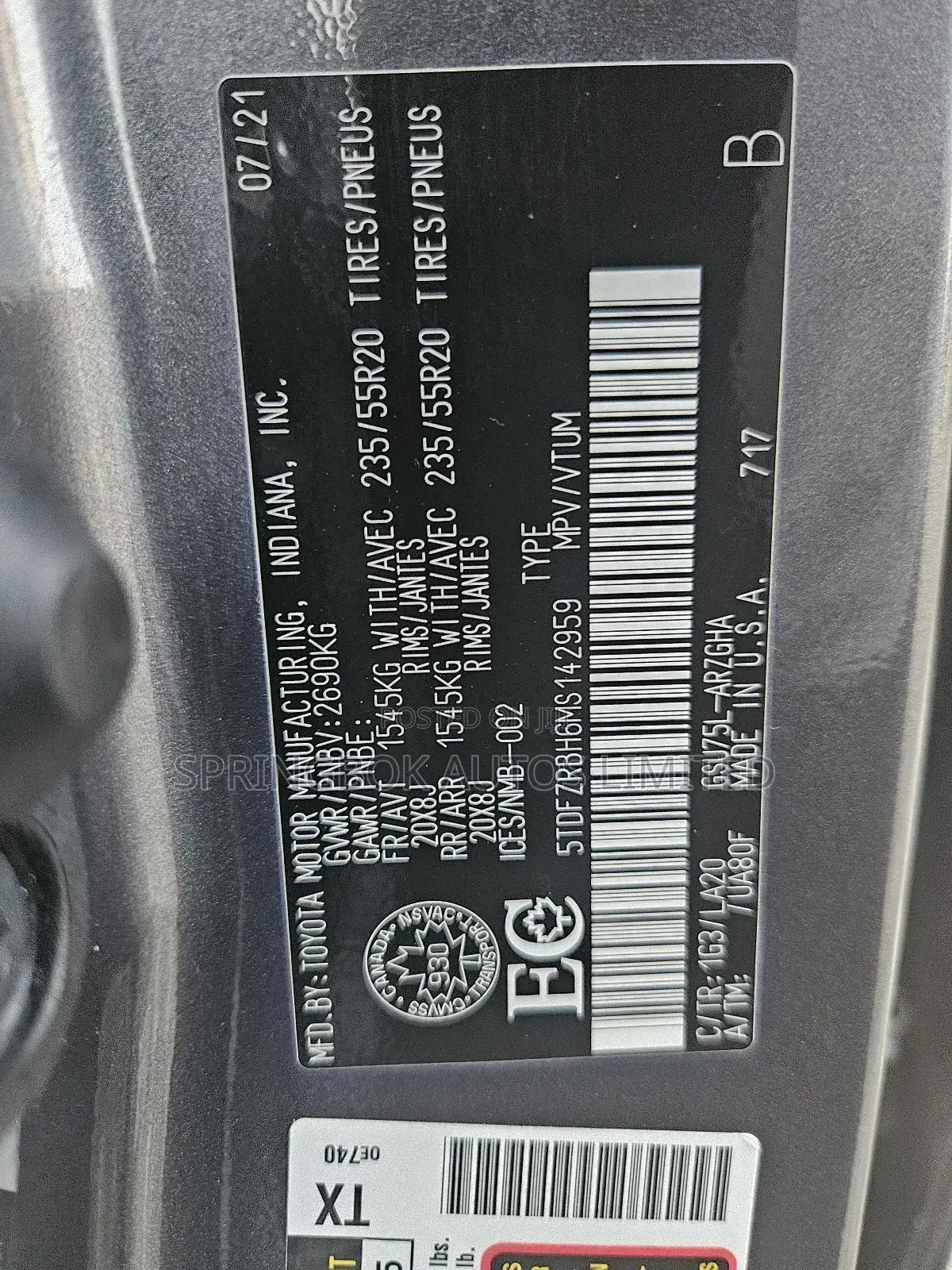 Toyota Highlander Platinum 2022 Gray