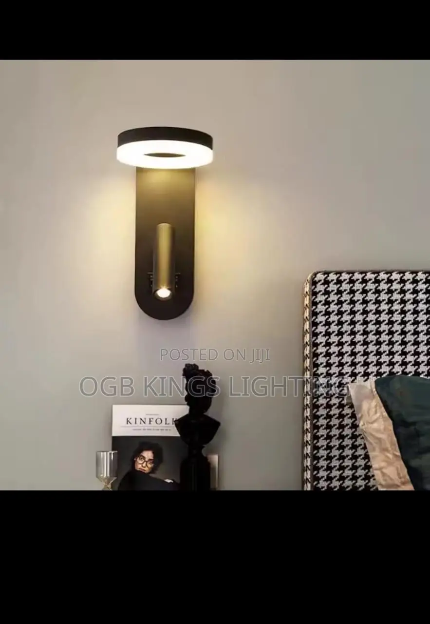 Bedroom Bedside Wall Lamp With Switch, Rotatable Spotlight, Modern,