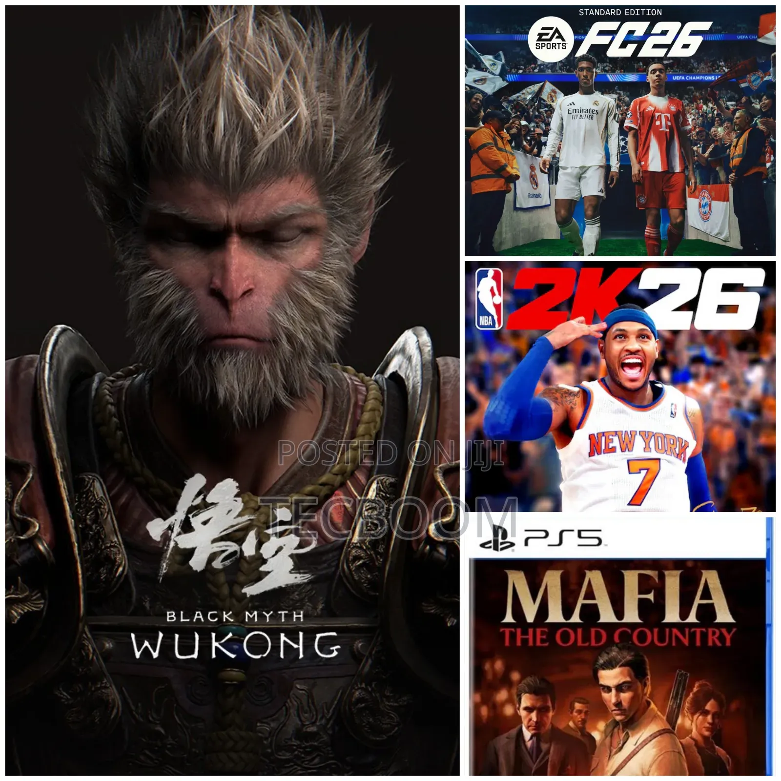 Ps5 Games Fc 26, Wukong, Nba 2k26,Mafia Old Country