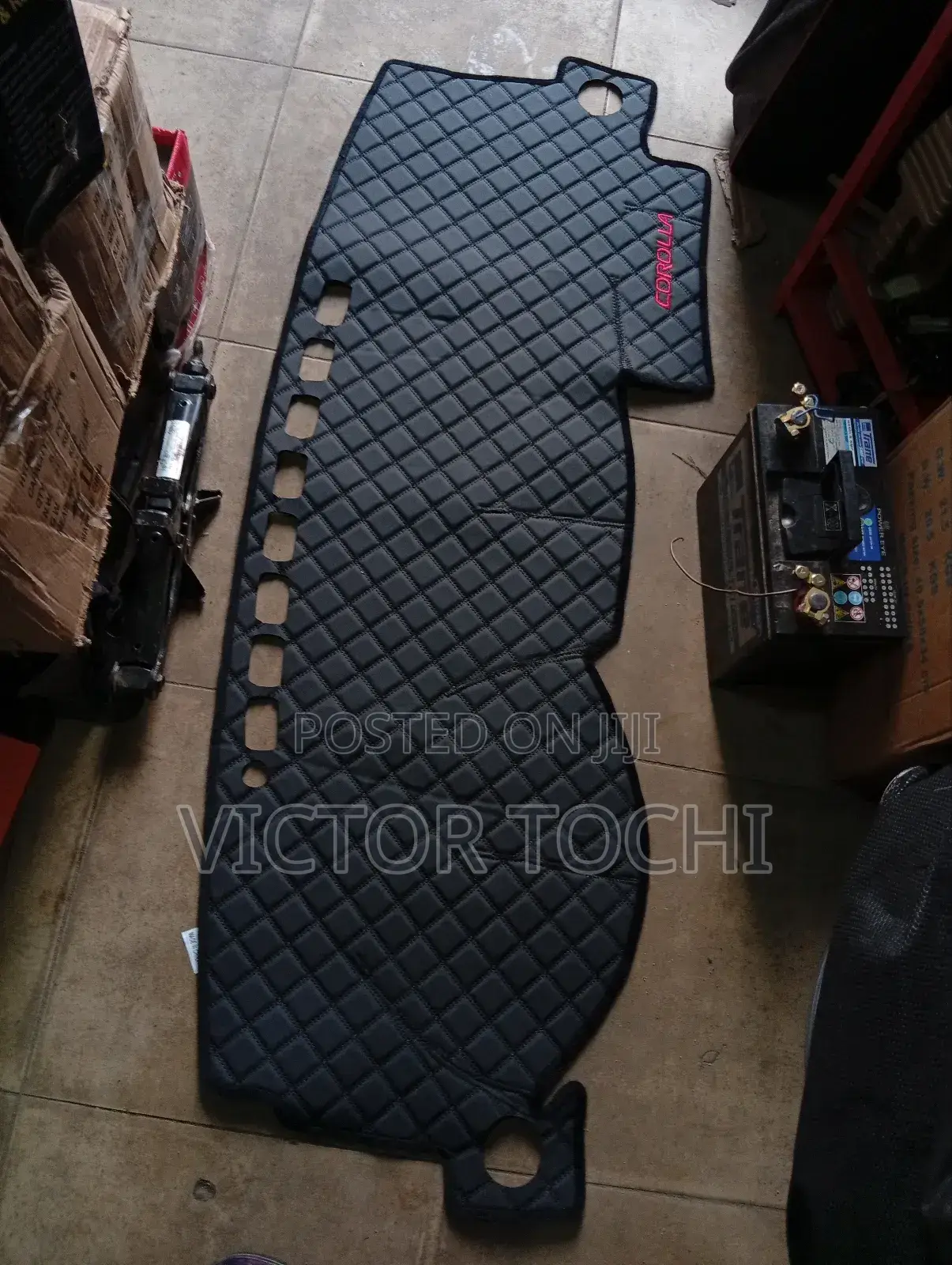 Leather Dashboard Cover Toyota Corolla 2003 - 2007 Plain Black