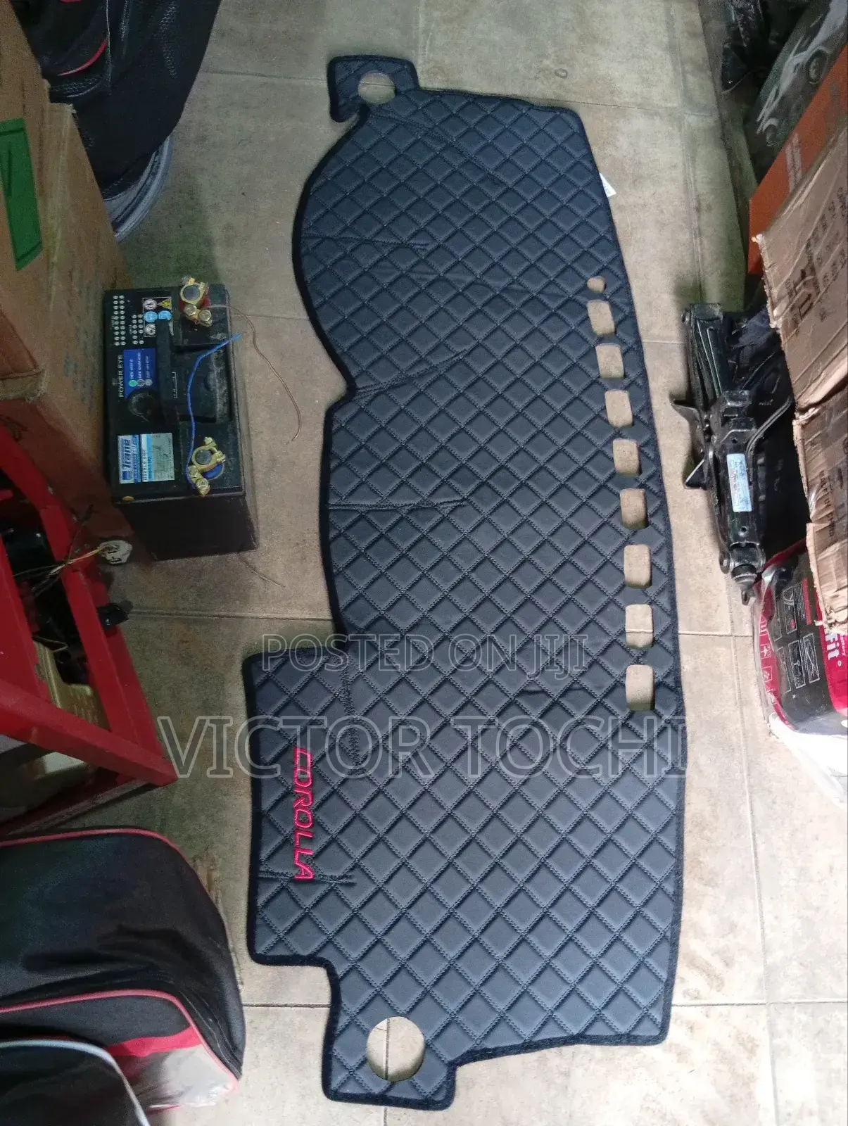 Leather Dashboard Cover Toyota Corolla 2003 - 2007 Plain Black
