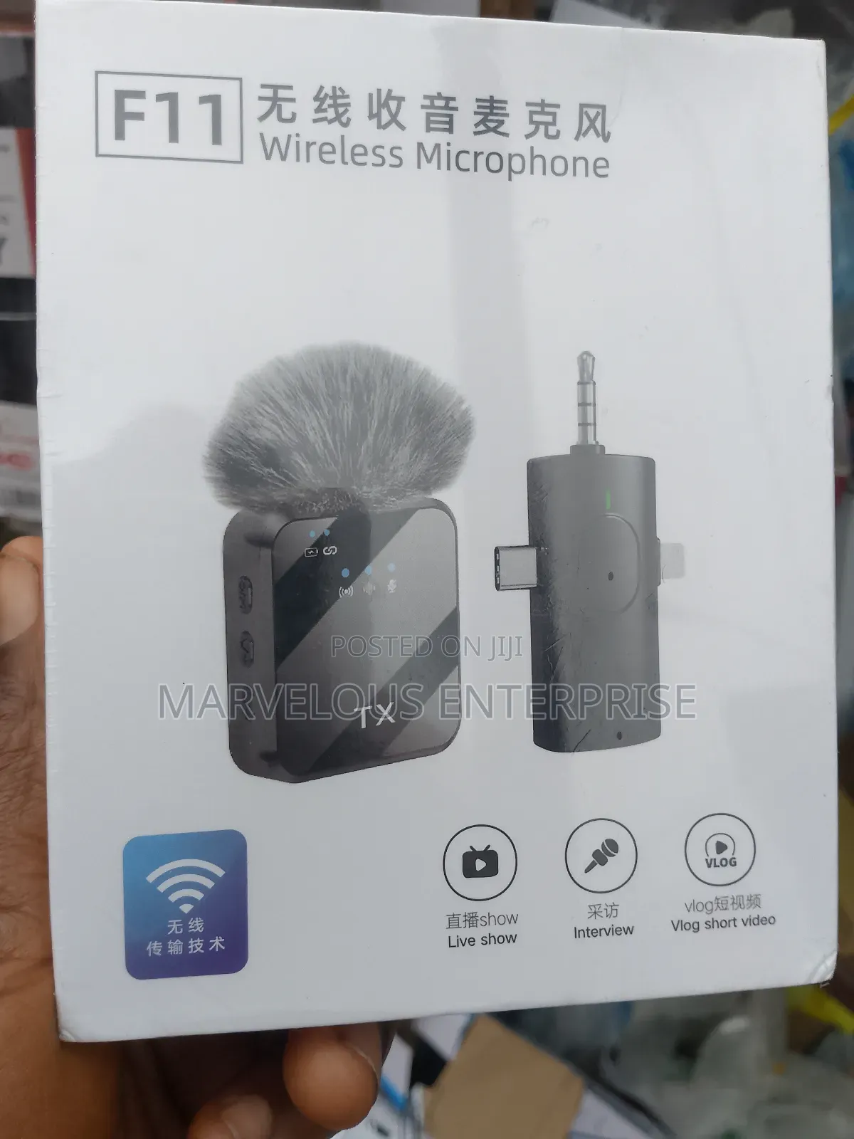 F15 Wireless Microphones 2in1 Receiver Lapel