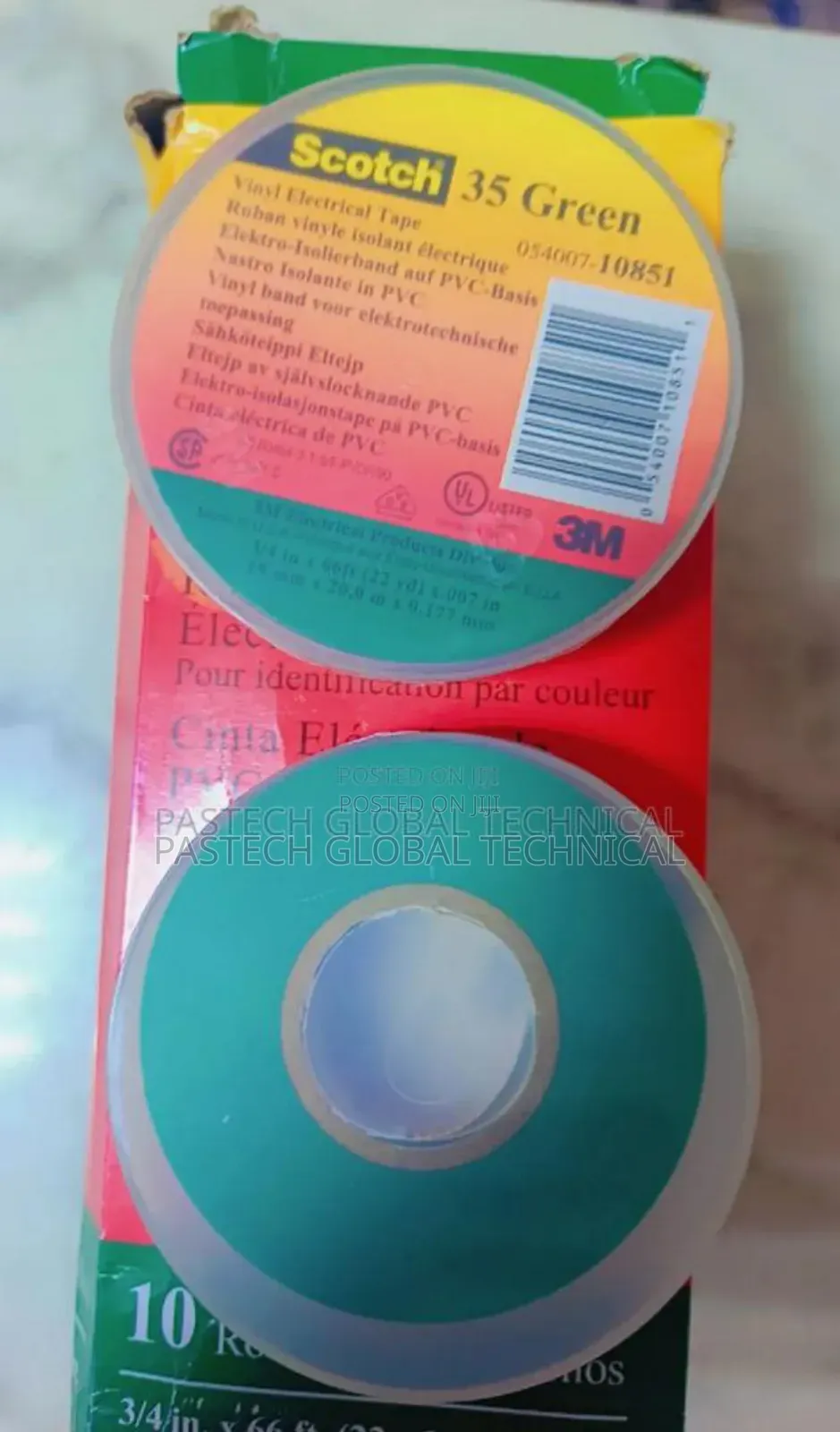 3m Electrical Tape - Green, 3/4 in Width X 66 Ft Length