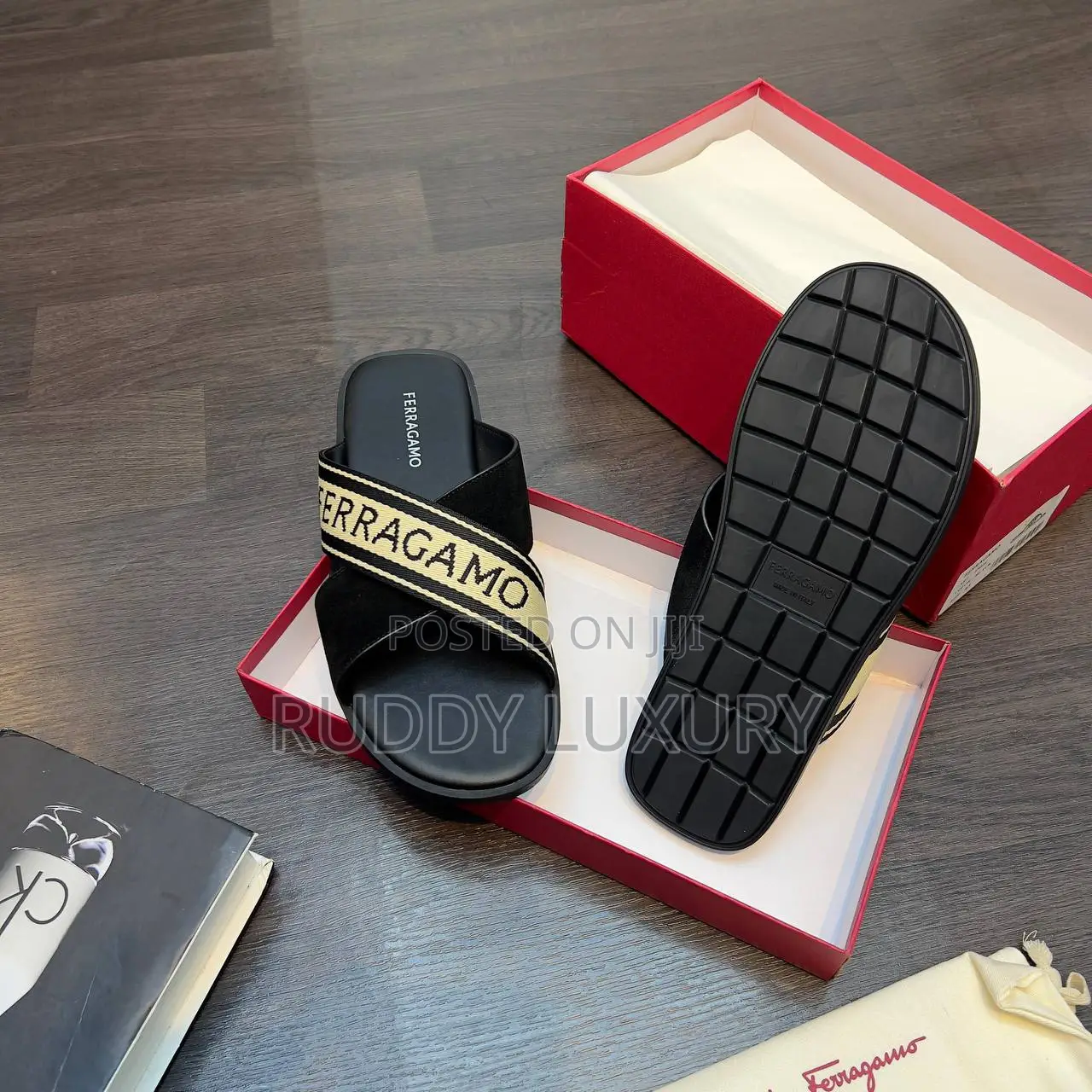 Alexander Wang Luxury Black Leather Slides for Men – Premium Quality
