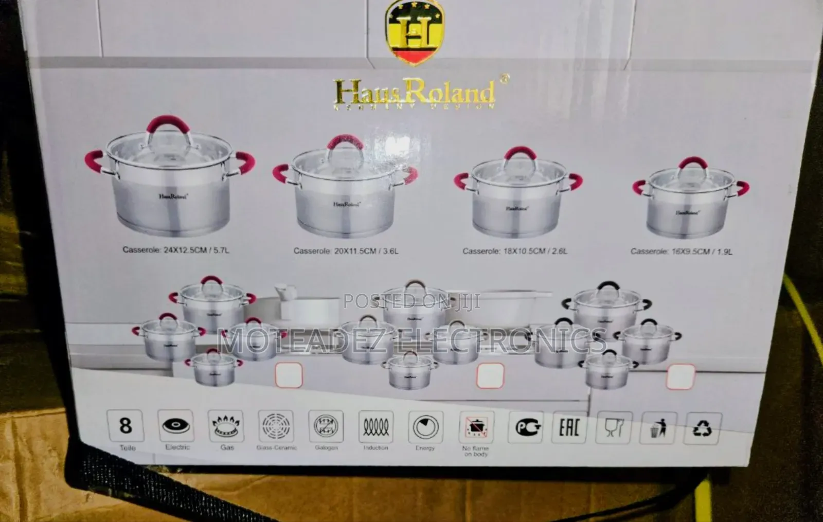 Haus Roland 8pcs Quality Stainless Steel Nonstick Induction Cookware