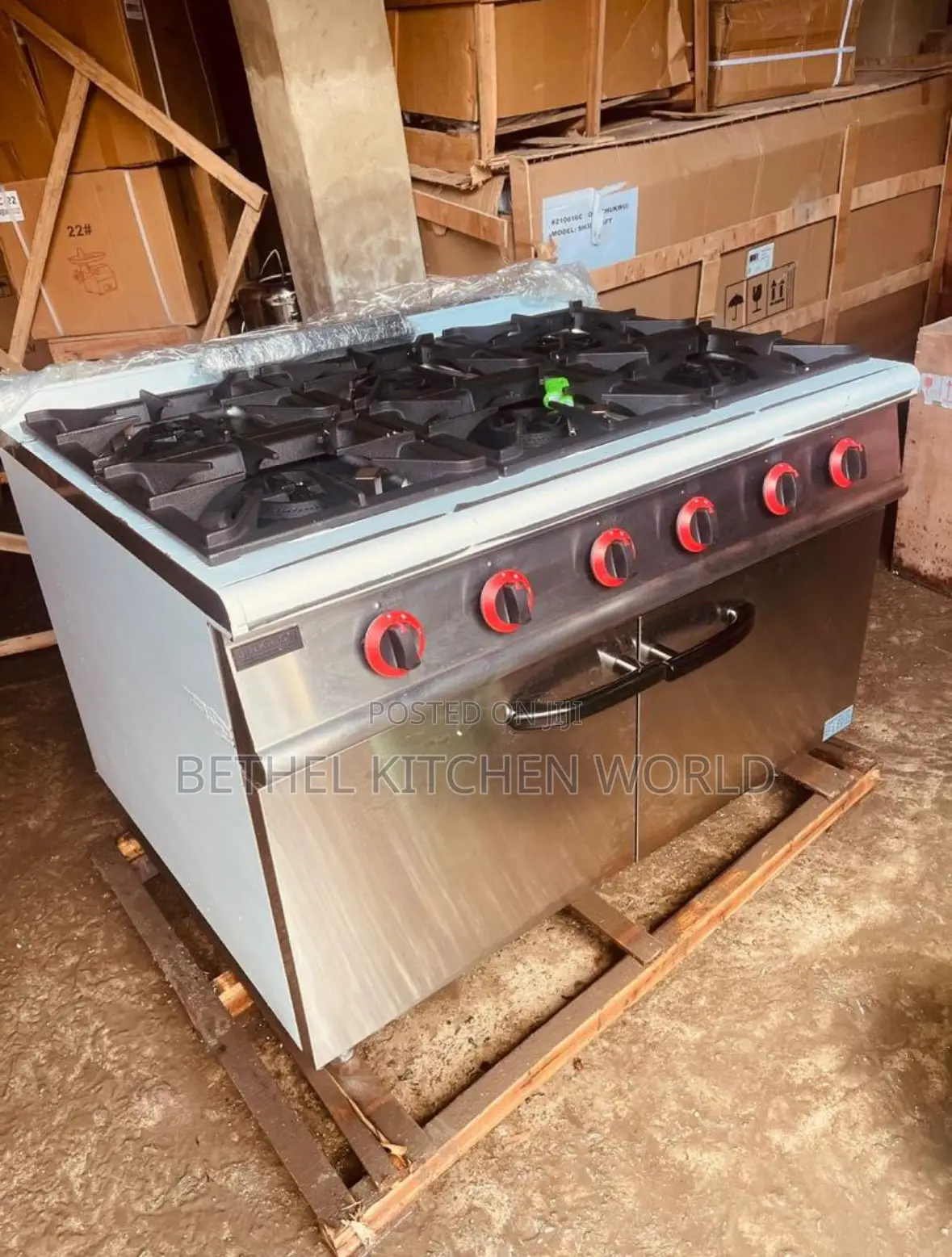 Commercial 6 Burner Gas Cooker With Cabinet