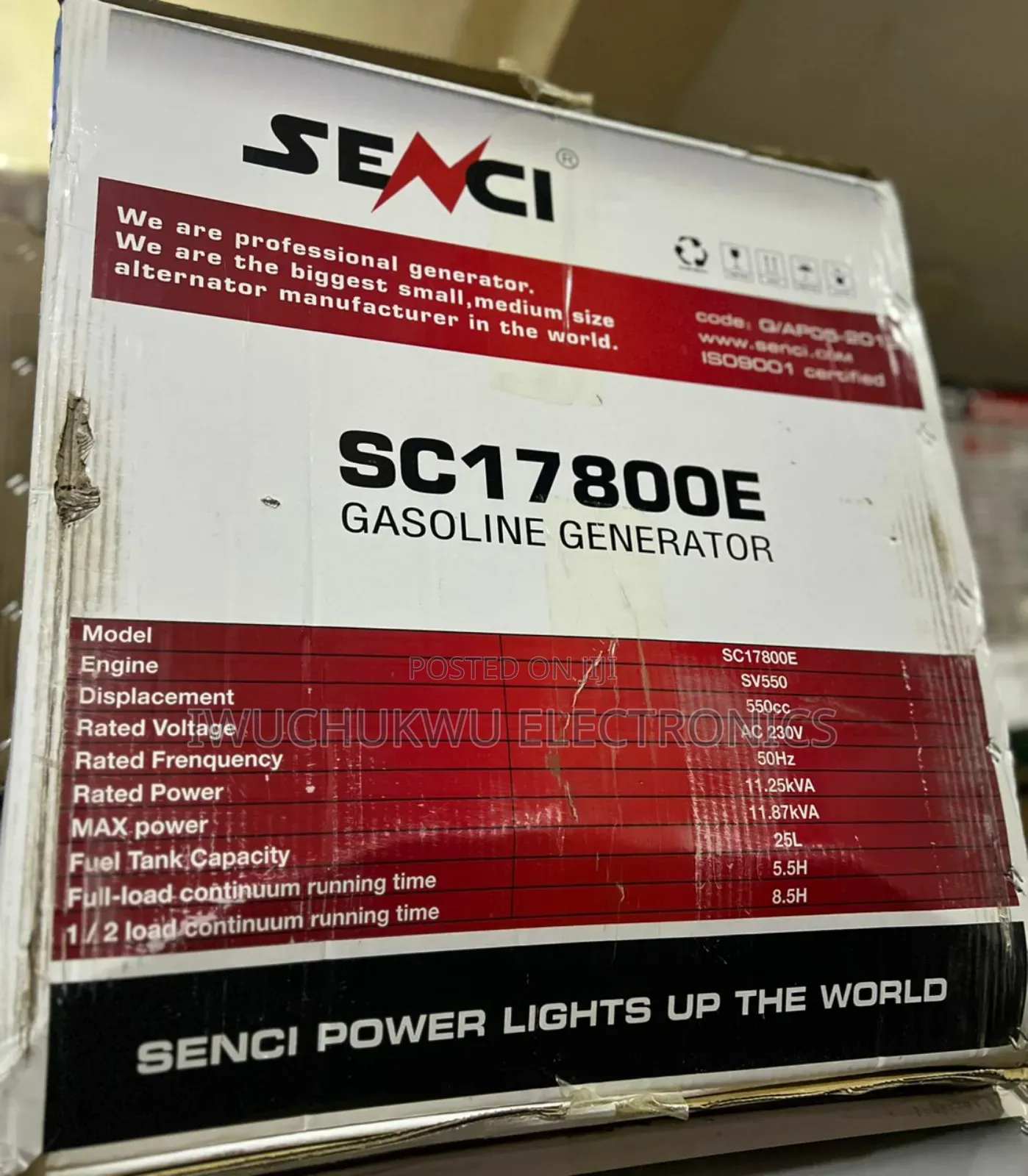 Senci Sc17000e 12kva German Standard 100% Copper Wire Petrol Generator