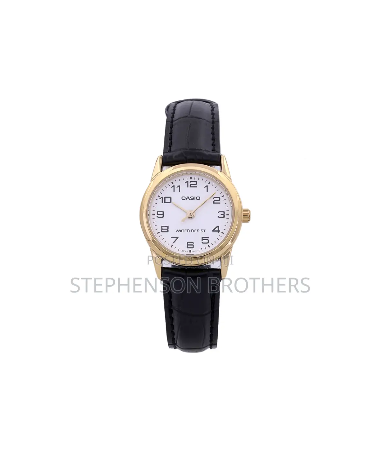 Casio LTP-V001gl-7budf Ss Caseback Black Leather Strap Women's Watch