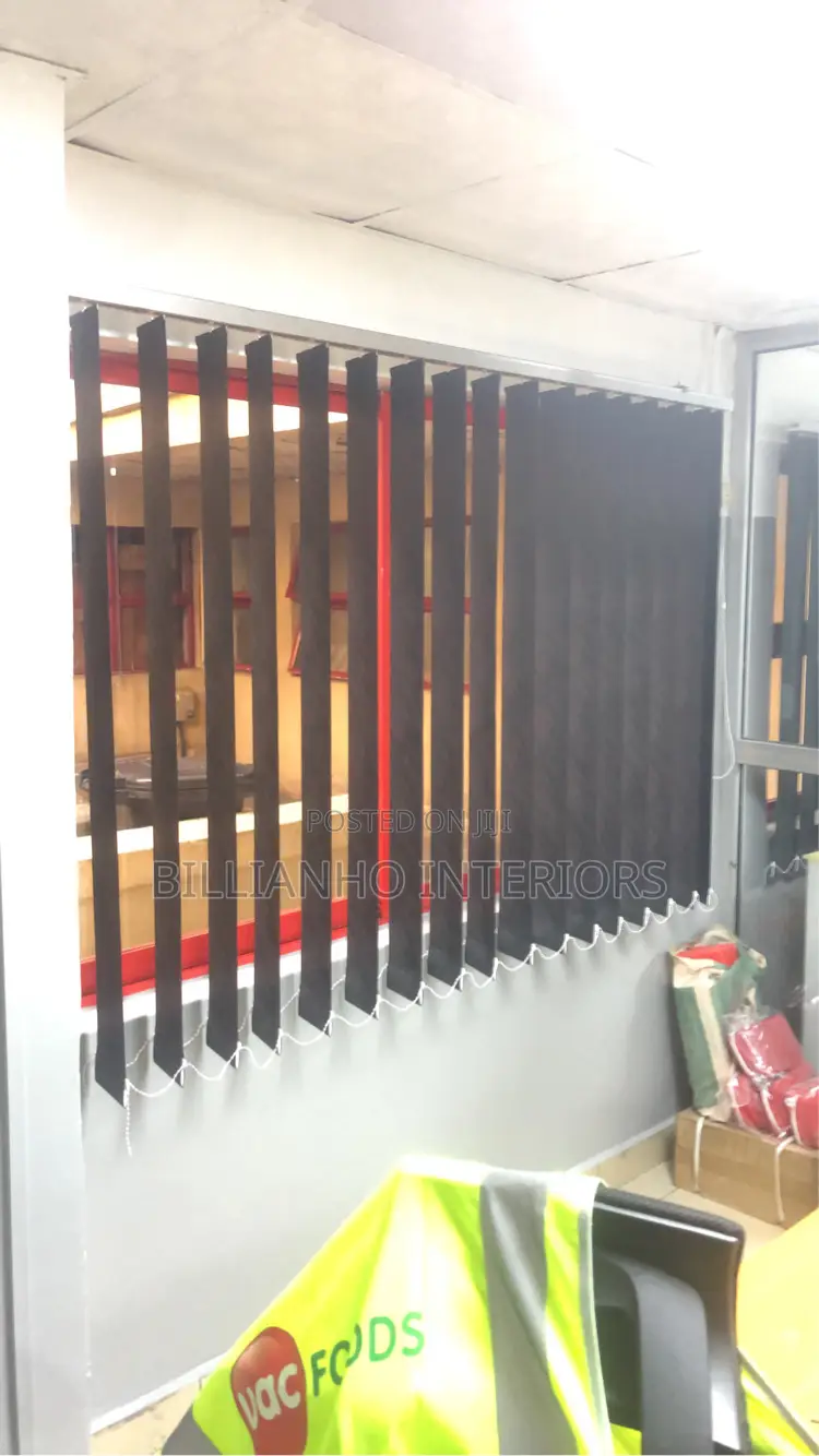 Very Dark Gray Vertical Window Blinds