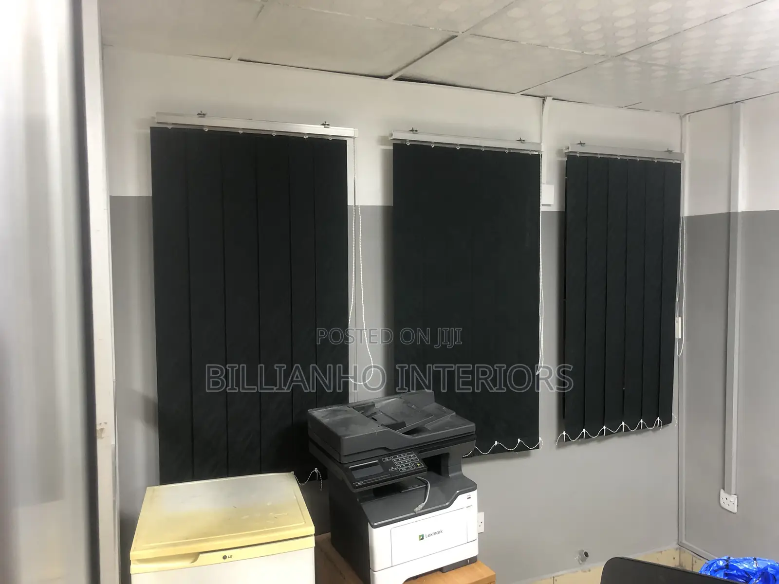 Very Dark Gray Vertical Window Blinds