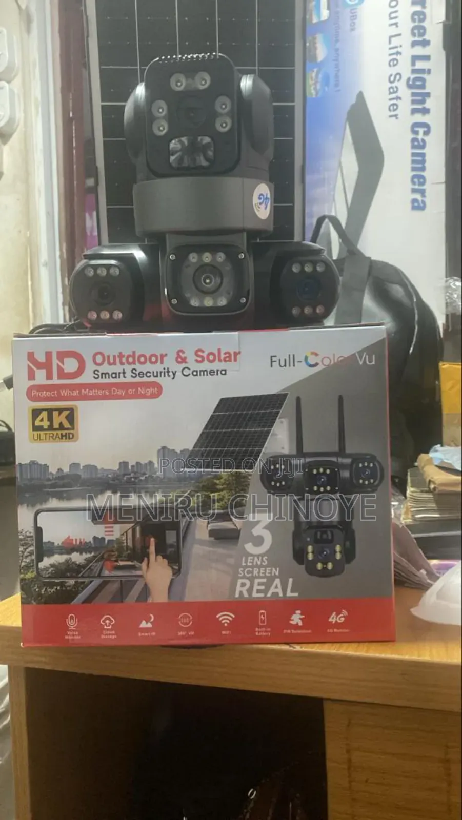4g 3 Lens Hd Outdoor and Solar Smart Security Camera