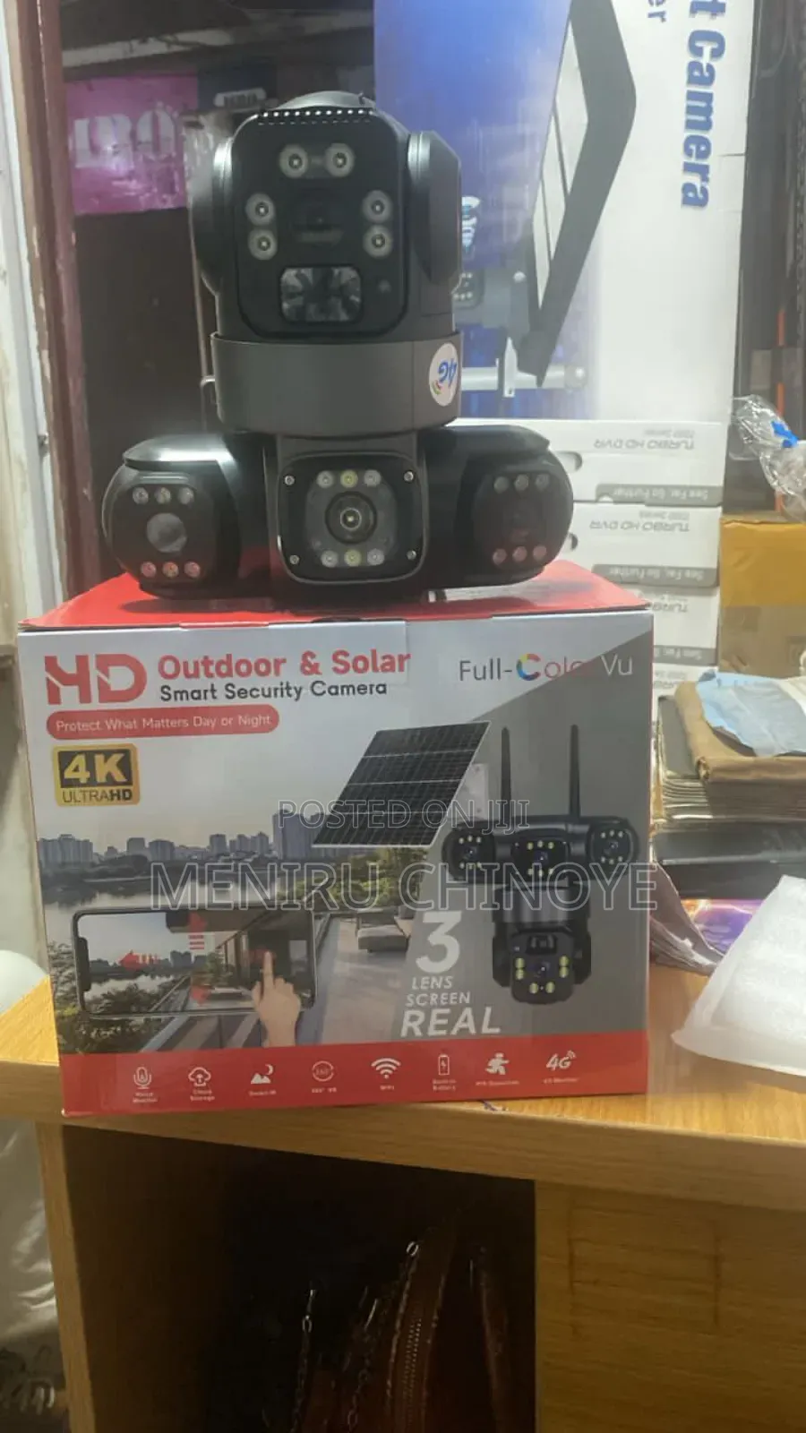 4g 3 Lens Hd Outdoor and Solar Smart Security Camera
