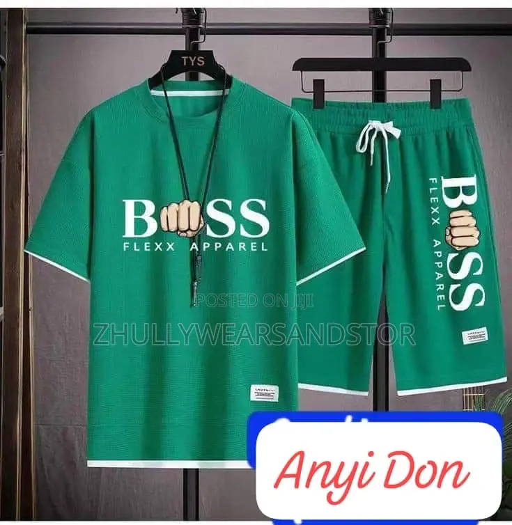 High Quality Men Up and Down Shorts Round Neck