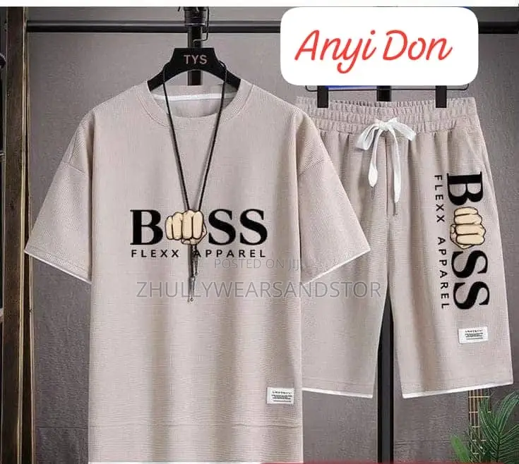 High Quality Men Up and Down Shorts Round Neck