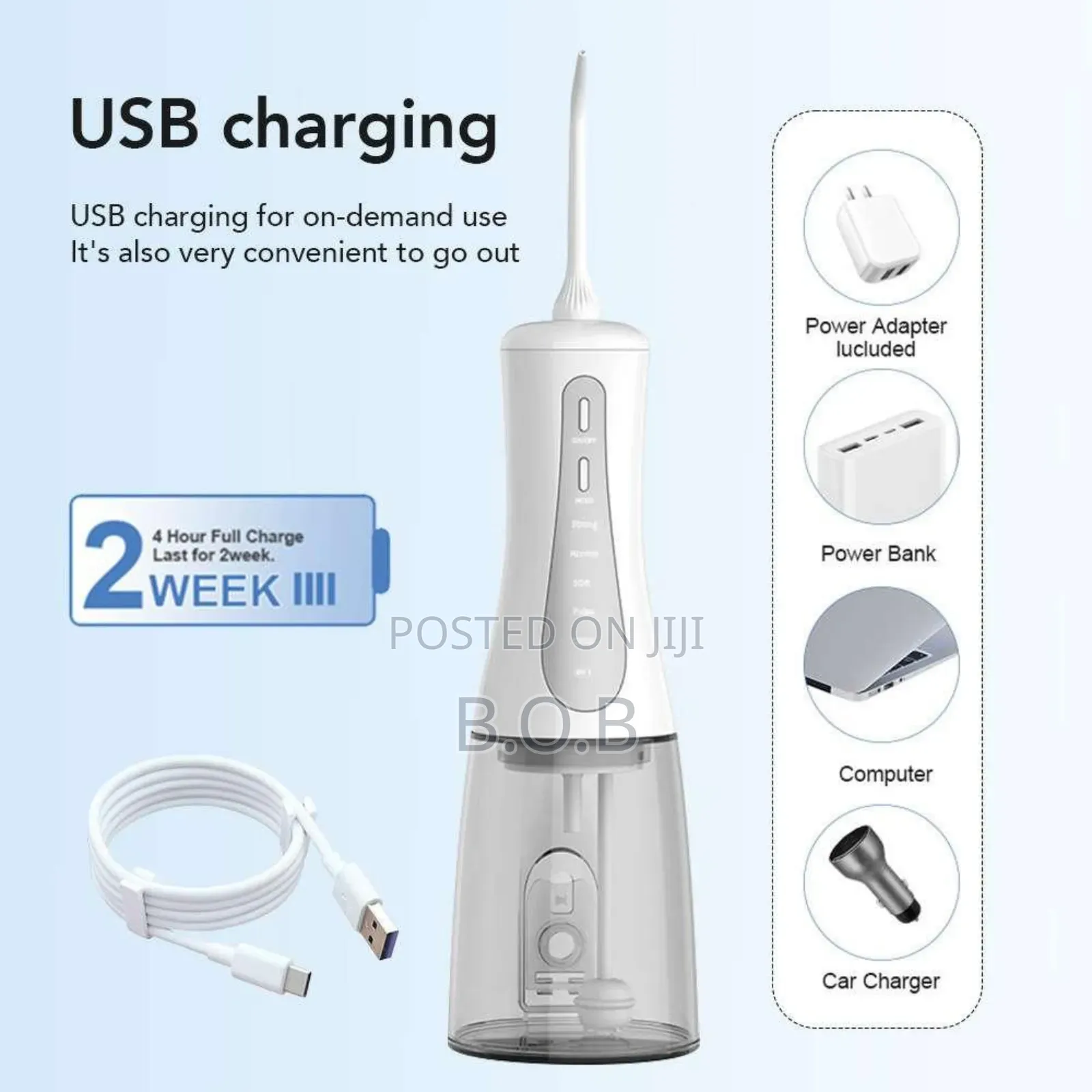 350ml Tank, Portable Water Flosser/Oral Irigator (Rechargeable Dental)