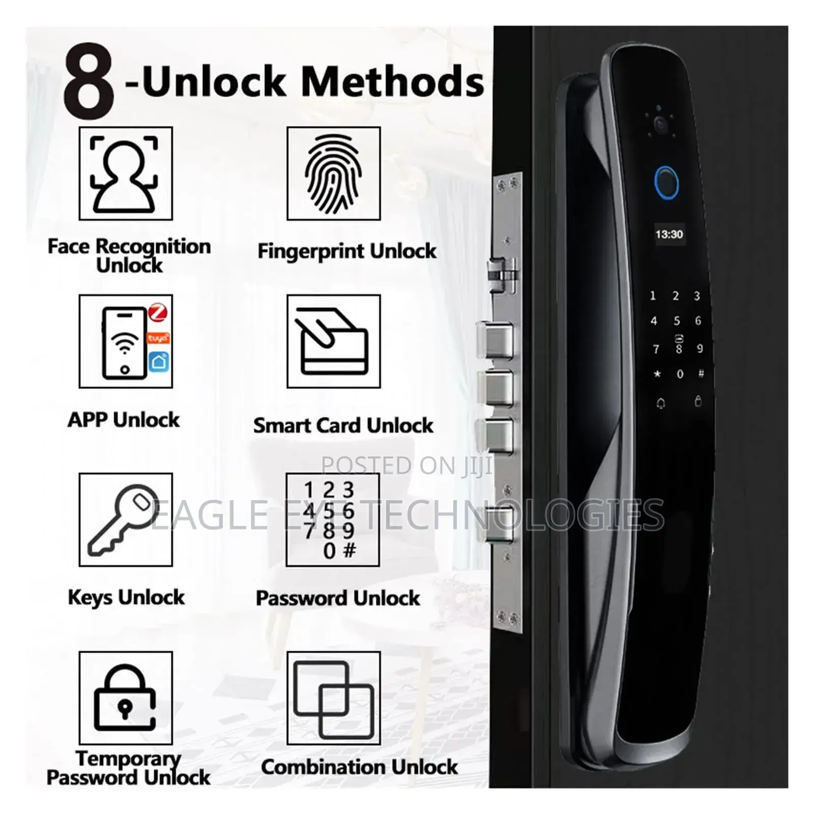 Tuya Luxury Smart Lock With Face Id/Password/Fingerprint