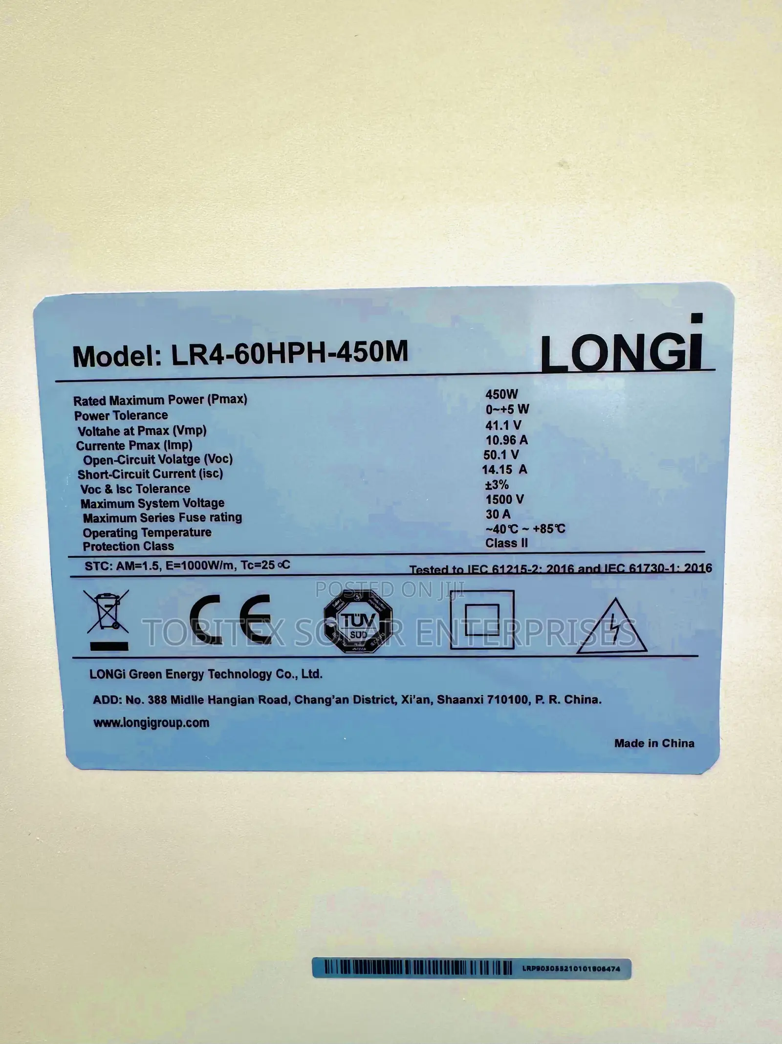 450w Longi Solar Panels