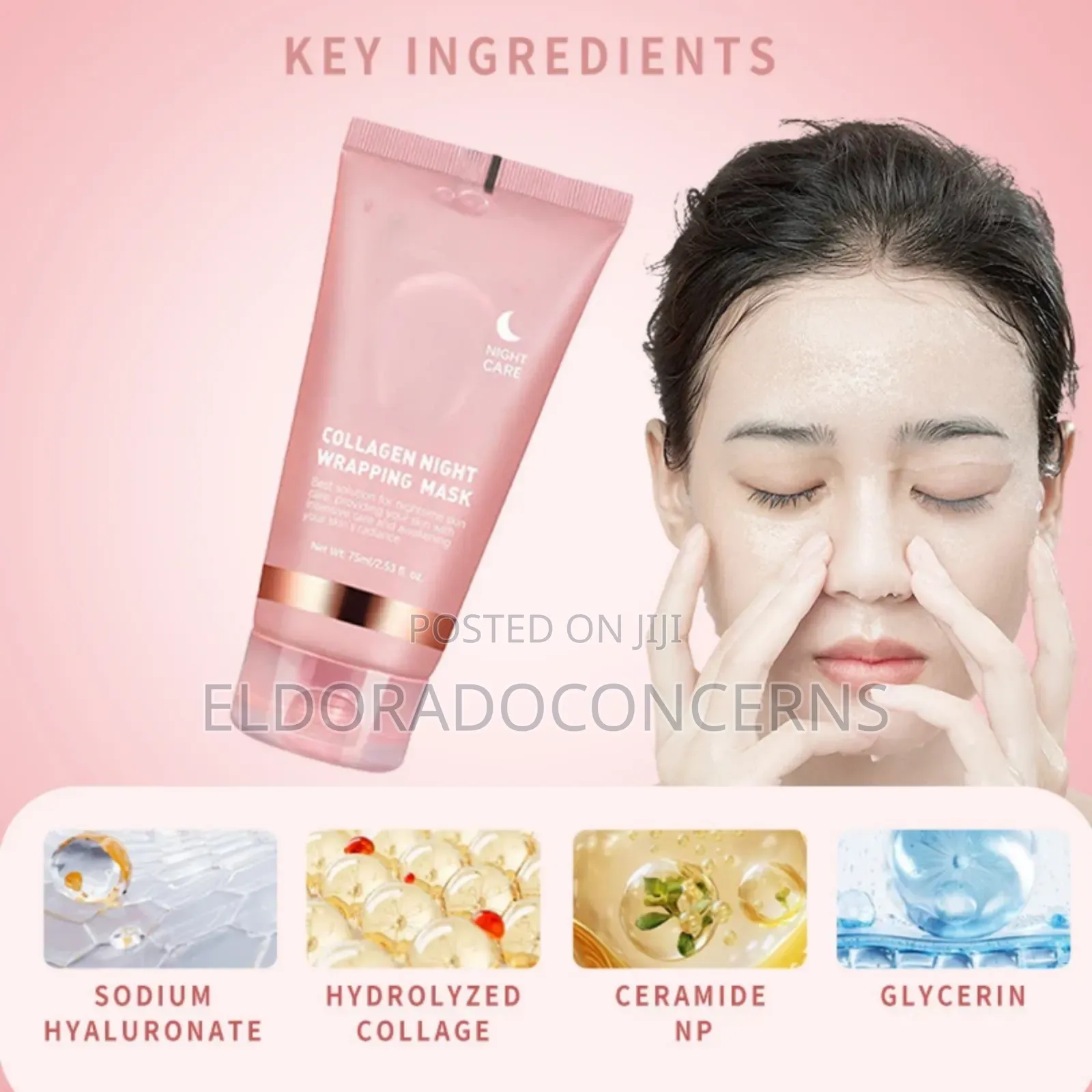 Top Quality Collagen Face Night Gel+ Free Face Brush