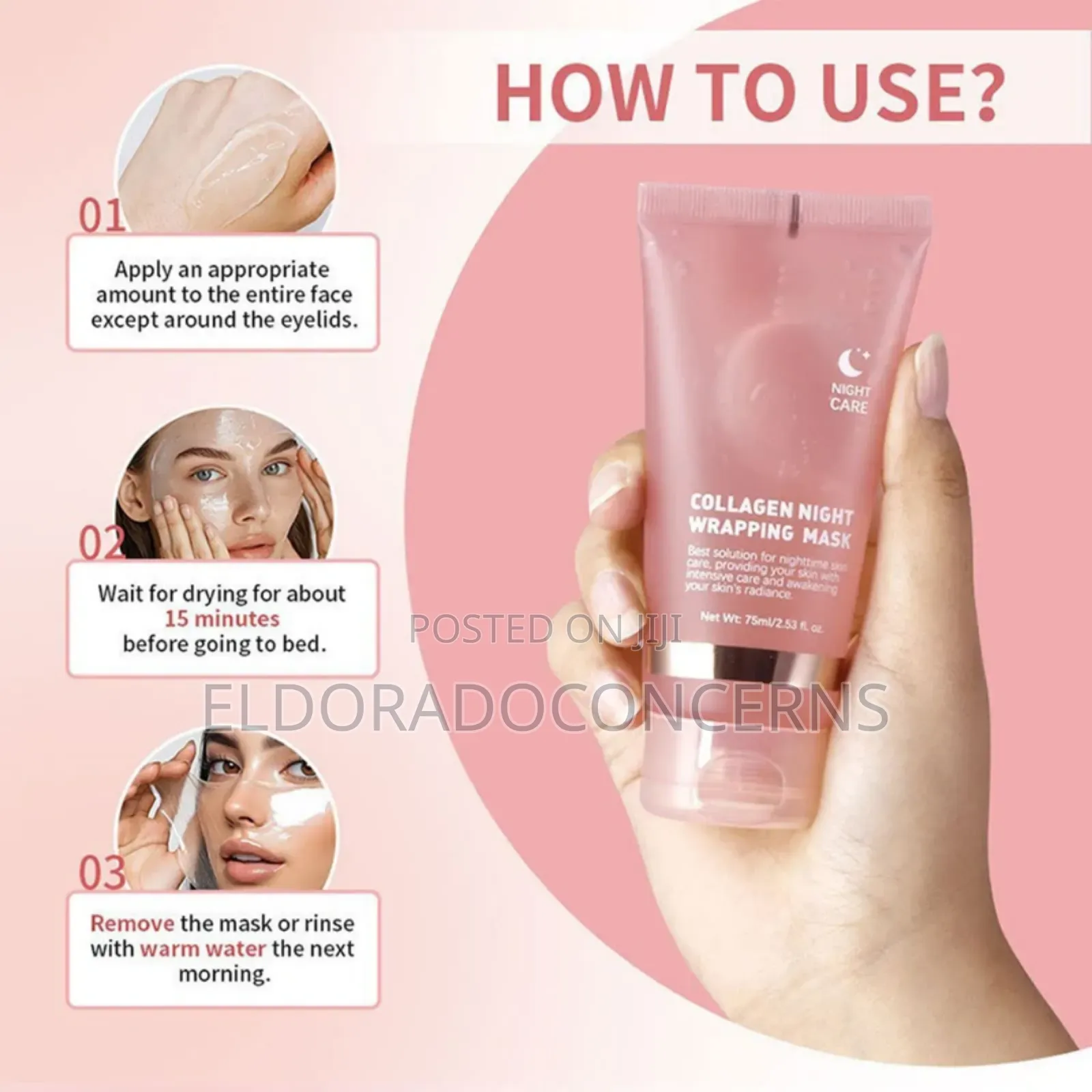 Top Quality Collagen Face Night Gel+ Free Face Brush