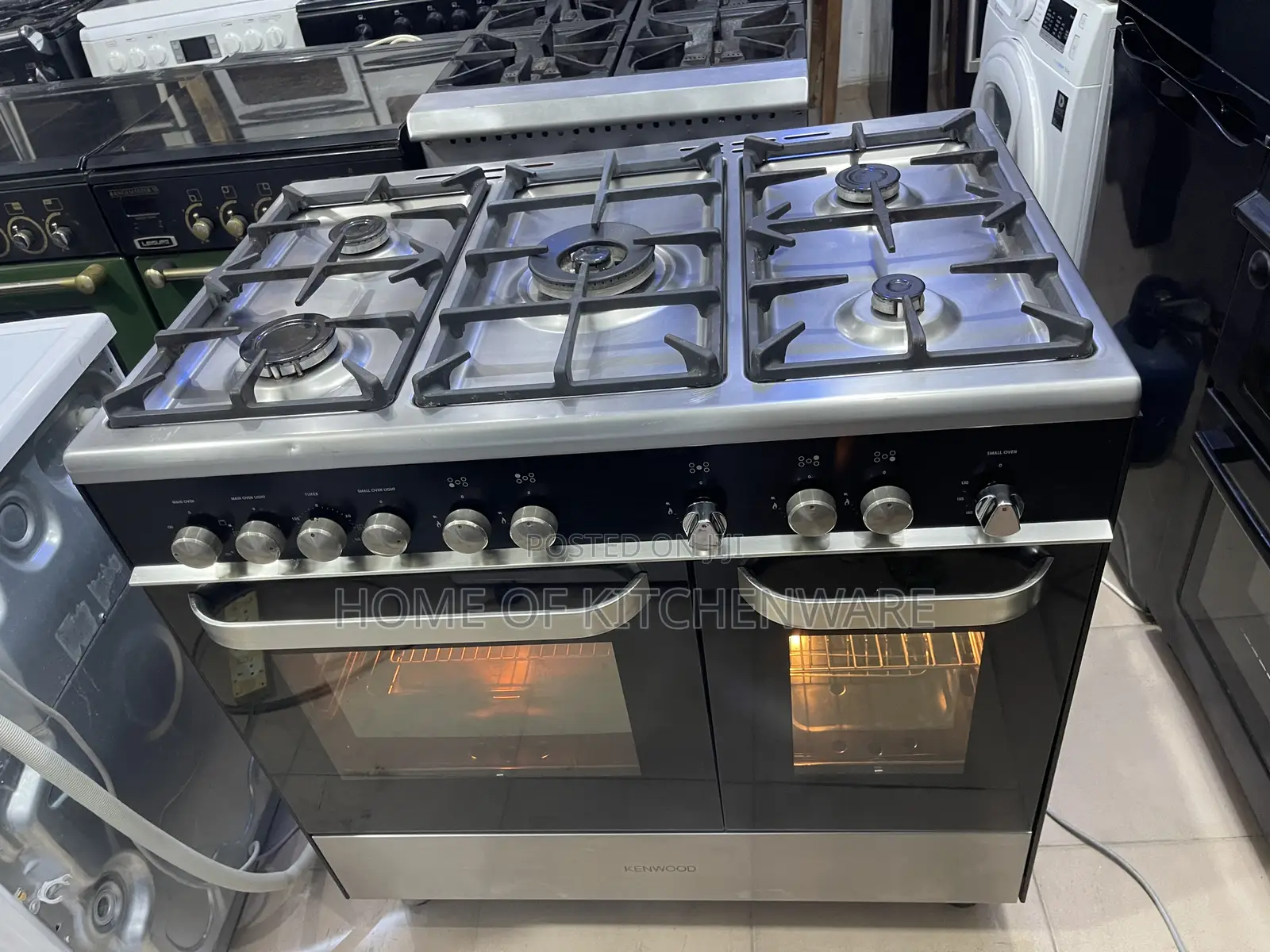 5 Burner Standing Gas Cooker With Large Oven Compartment and Grill