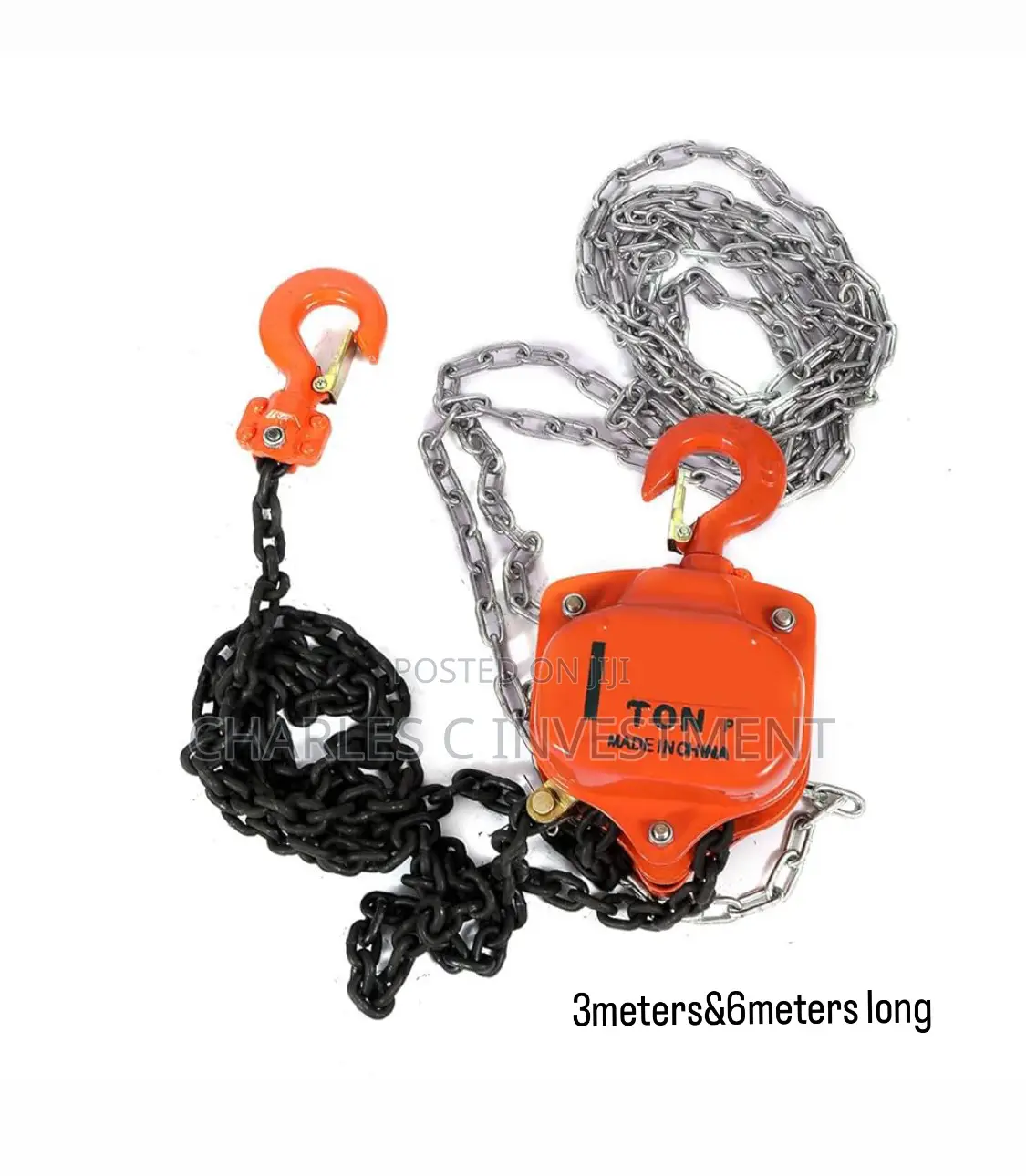 Manual Chain Hoist /Chain Block,1 Ton (3m 6m Lift)