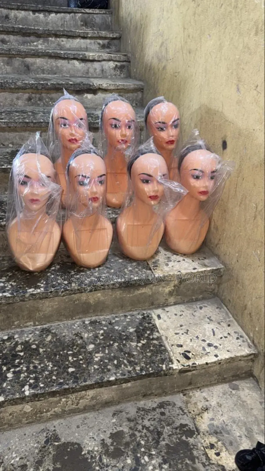 Plastic Long Neck Mannequin Heads