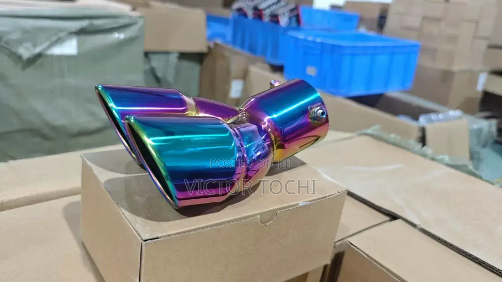 Special Universal Car Exhaust Muffler Mouth Rainbow And Matte Black