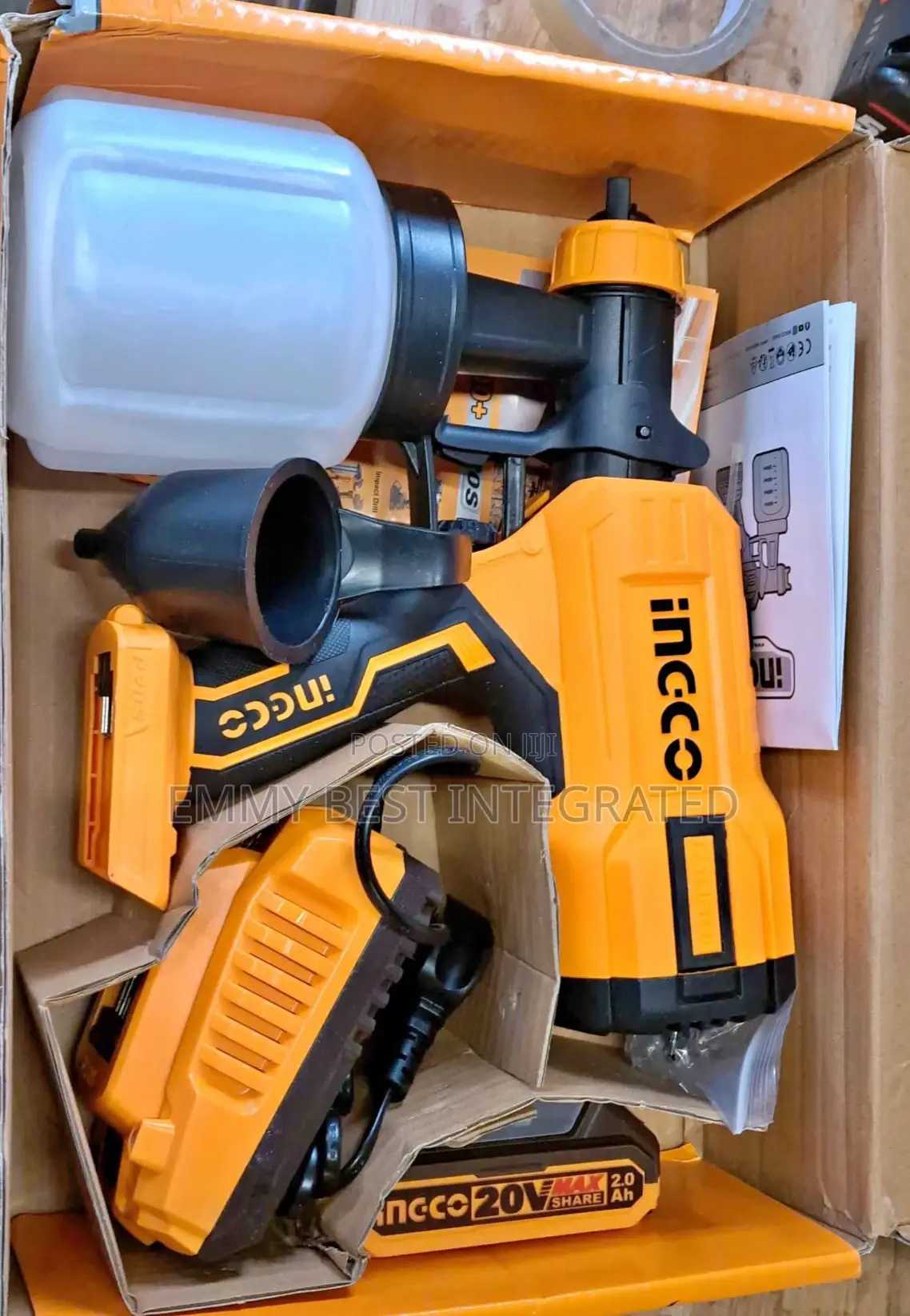 Ingco 20v Lithium-ion Cordless Spray Gun.