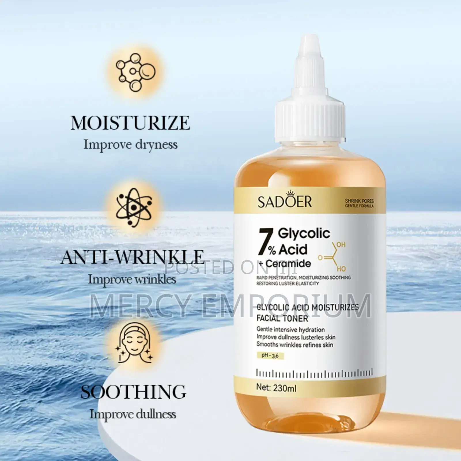 7% Glycolic Acid + Ceramide Facial Toner,