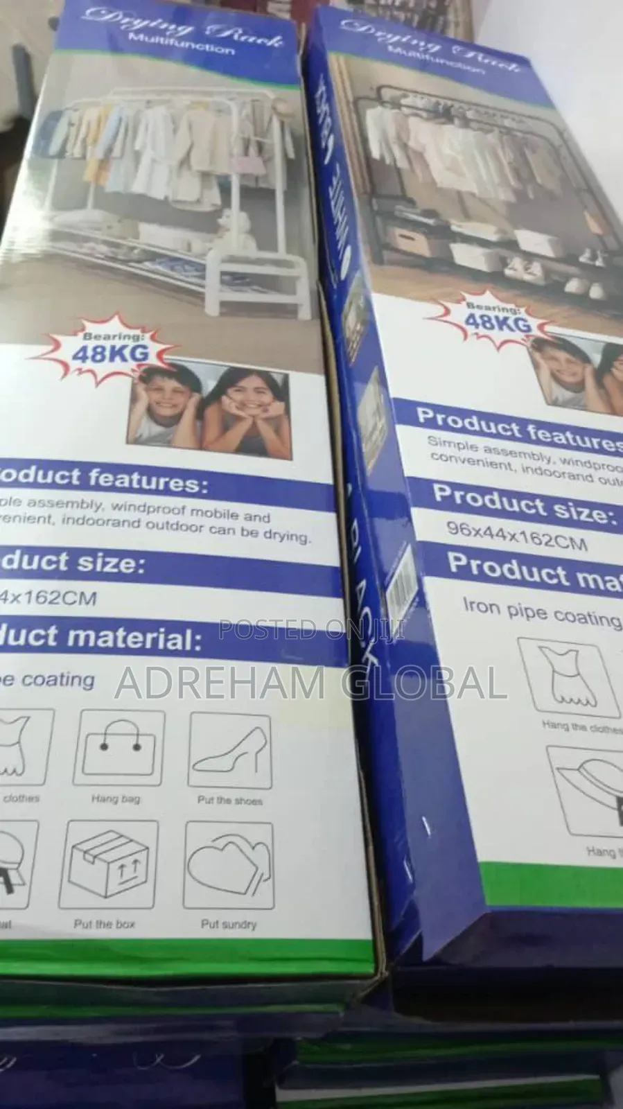 48kg Double Pole Clothes Rack