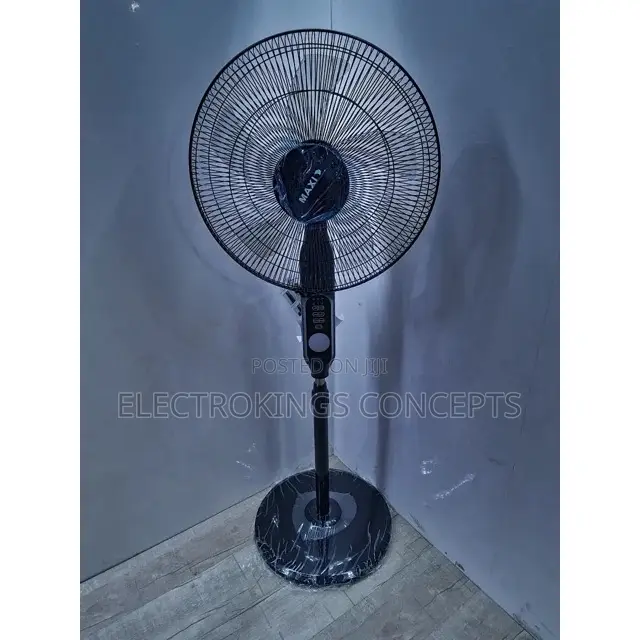 Maxi 16inch Standing Rechargeable Fan Black | 40ac-Kys