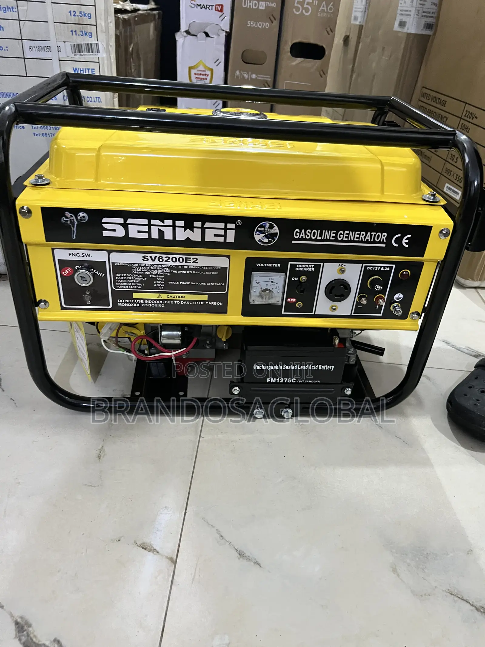 Senwei 4.5 Kva Key Starter Low Noise Generator-Full Coil-Sv6200e2