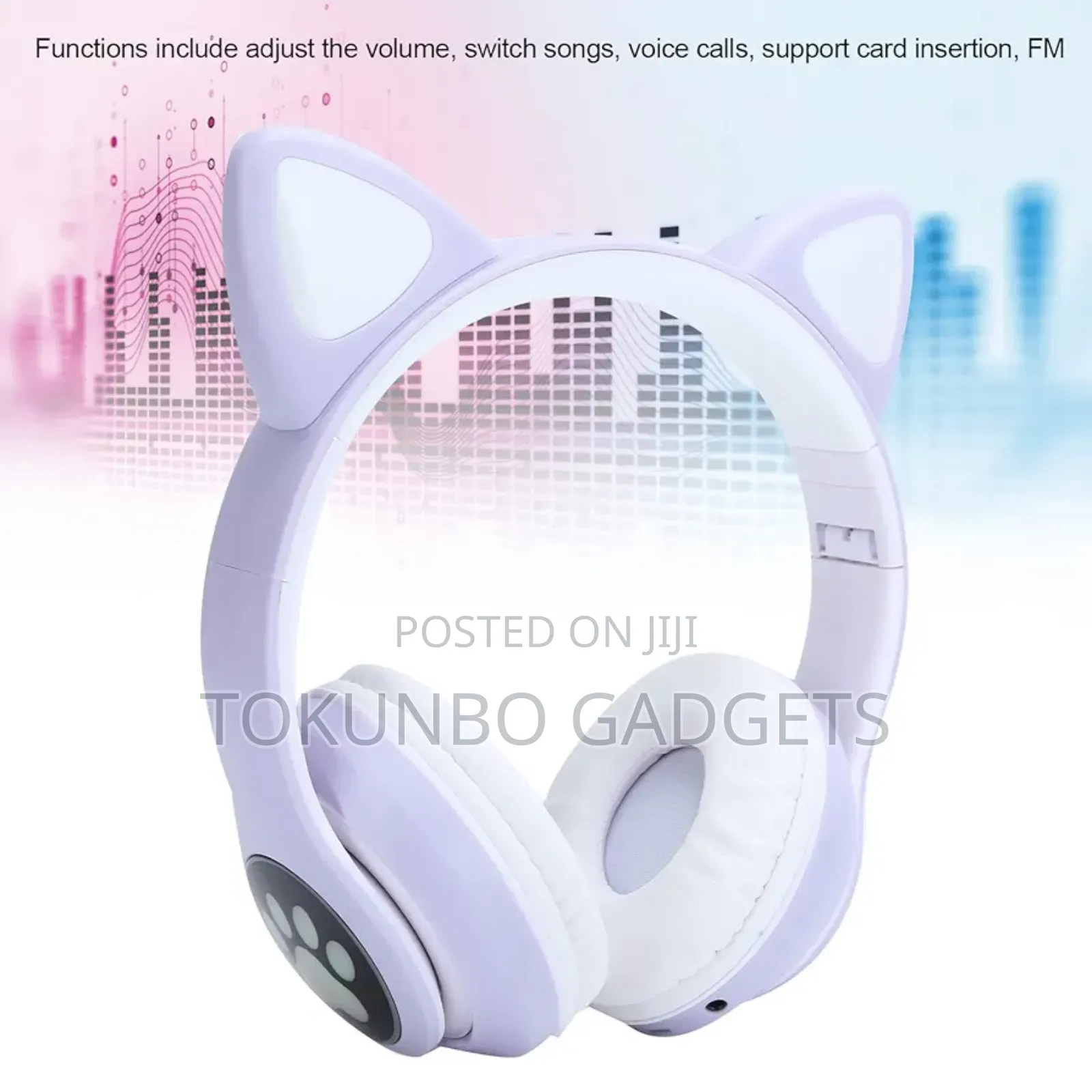 Syh Aqye Cat Ear Bluetooth5.0 Headphones, Led Stereo Gaming Headse