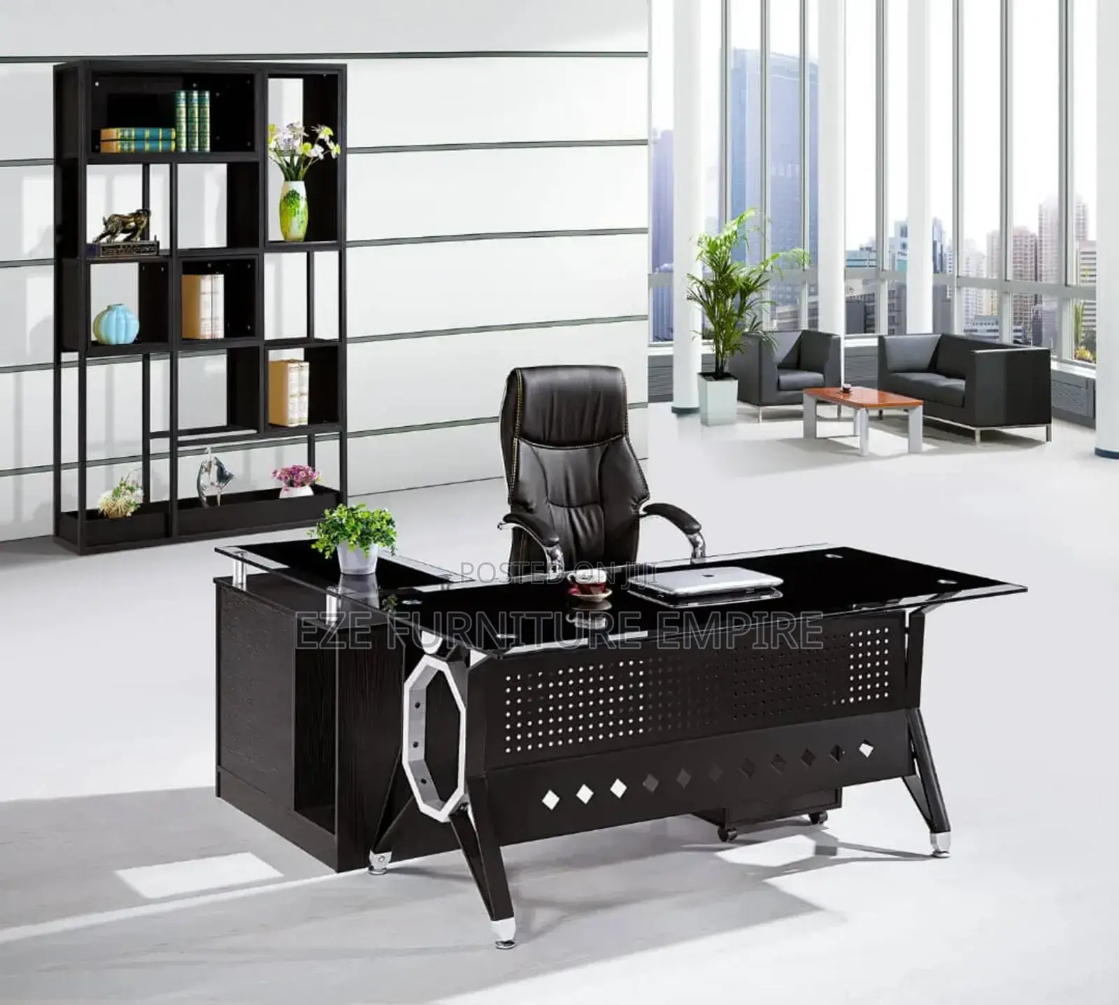 1.6meters Glass Office Table