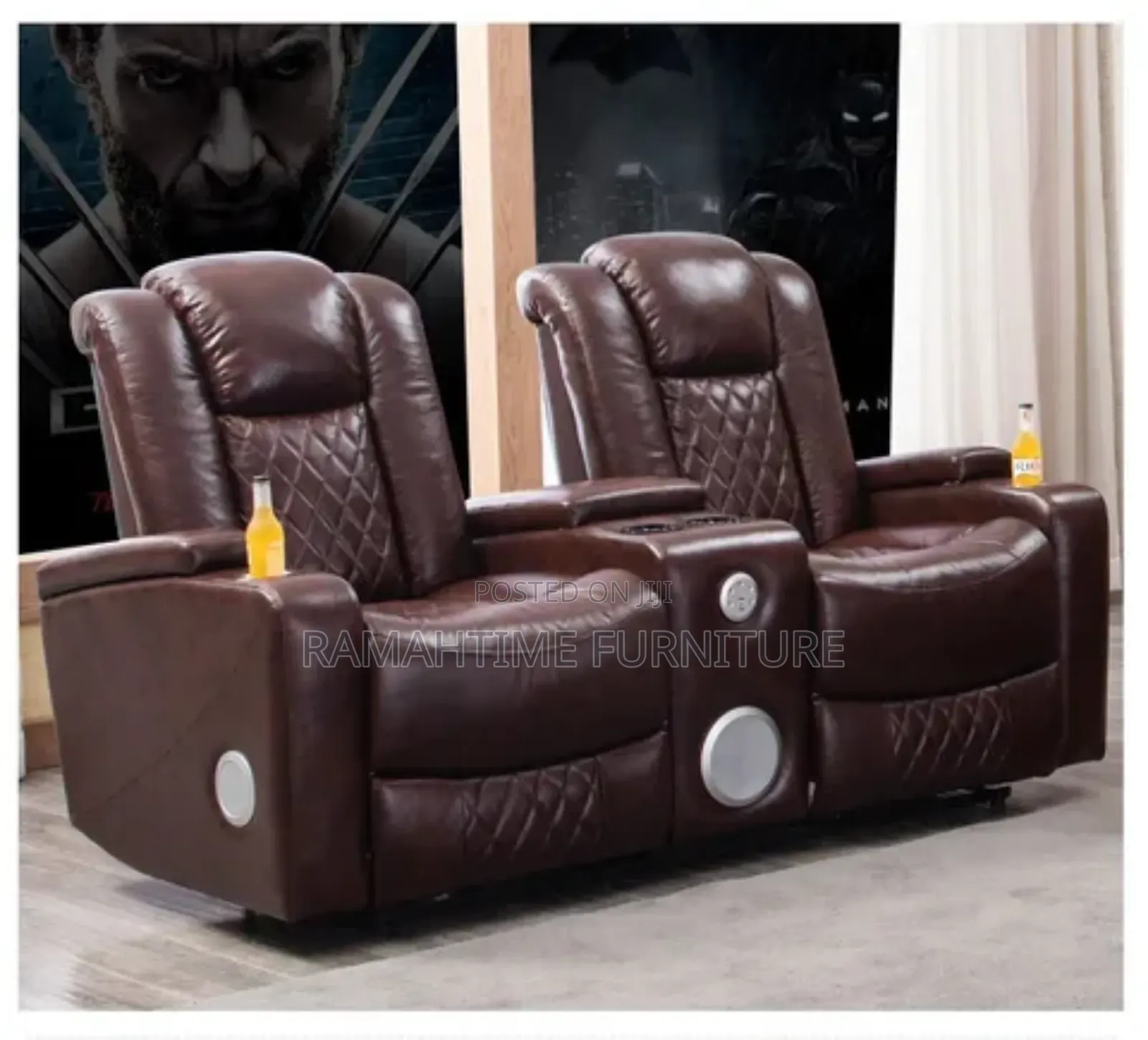 Two Seater Luxury Home Theater Cinema Sofa. With a Music Sound System