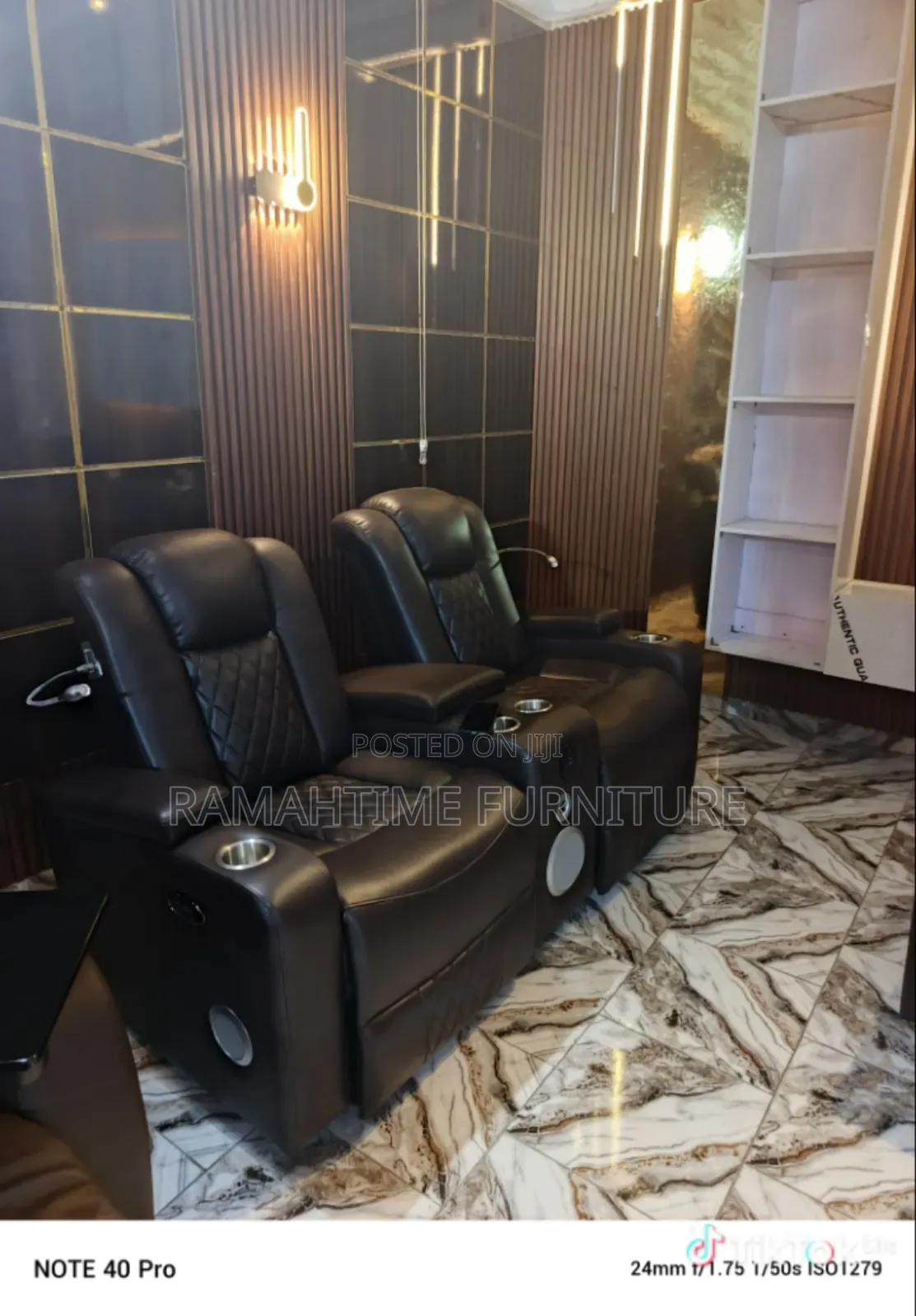 Two Seater Luxury Home Theater Cinema Sofa. With a Music Sound System