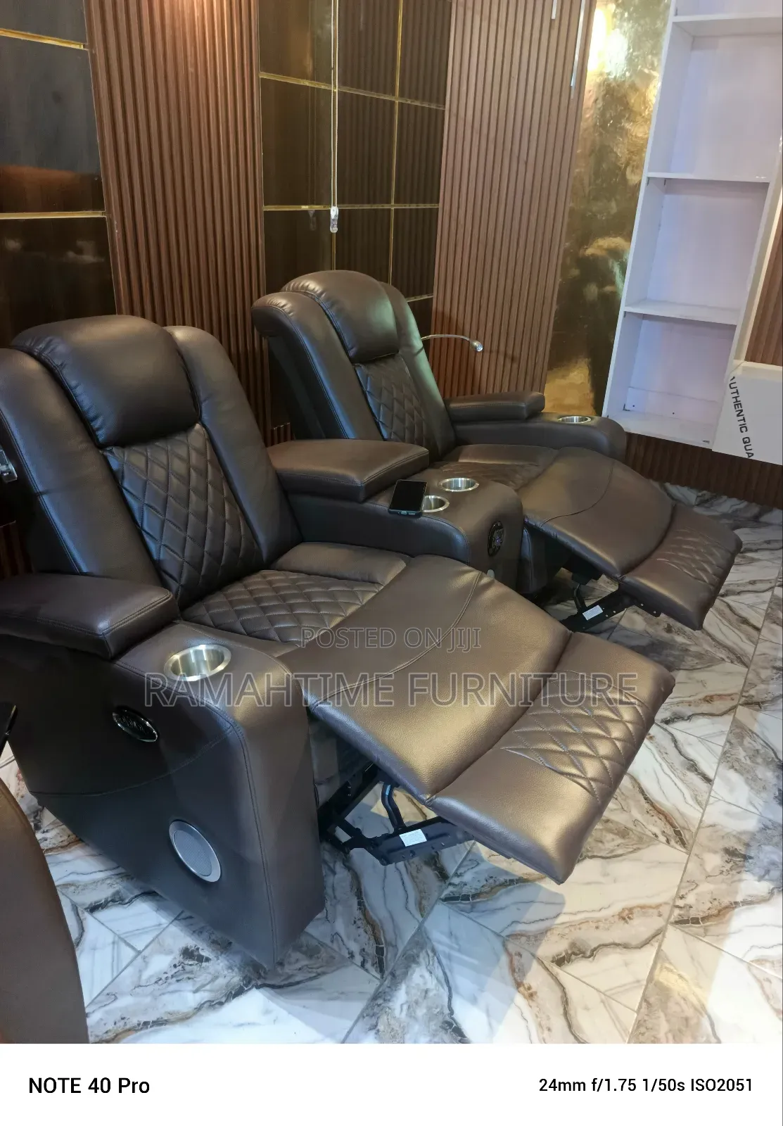 Two Seater Luxury Home Theater Cinema Sofa. With a Music Sound System