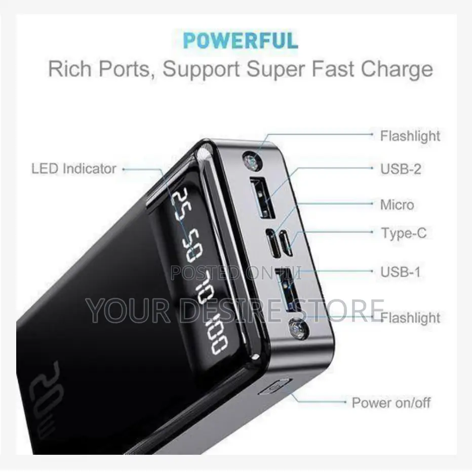 Vic 20000mah Power Banks 74wh Portable Charger Ultra Slim Battery Pack