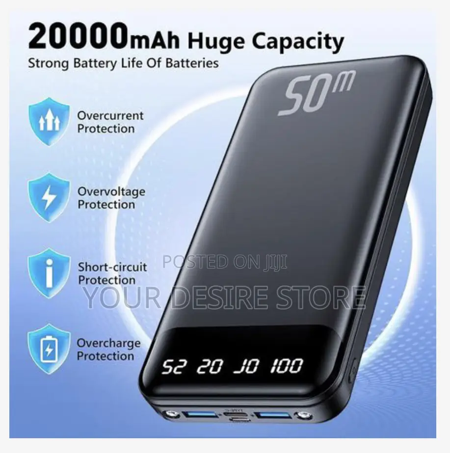 Vic 20000mah Power Banks 74wh Portable Charger Ultra Slim Battery Pack