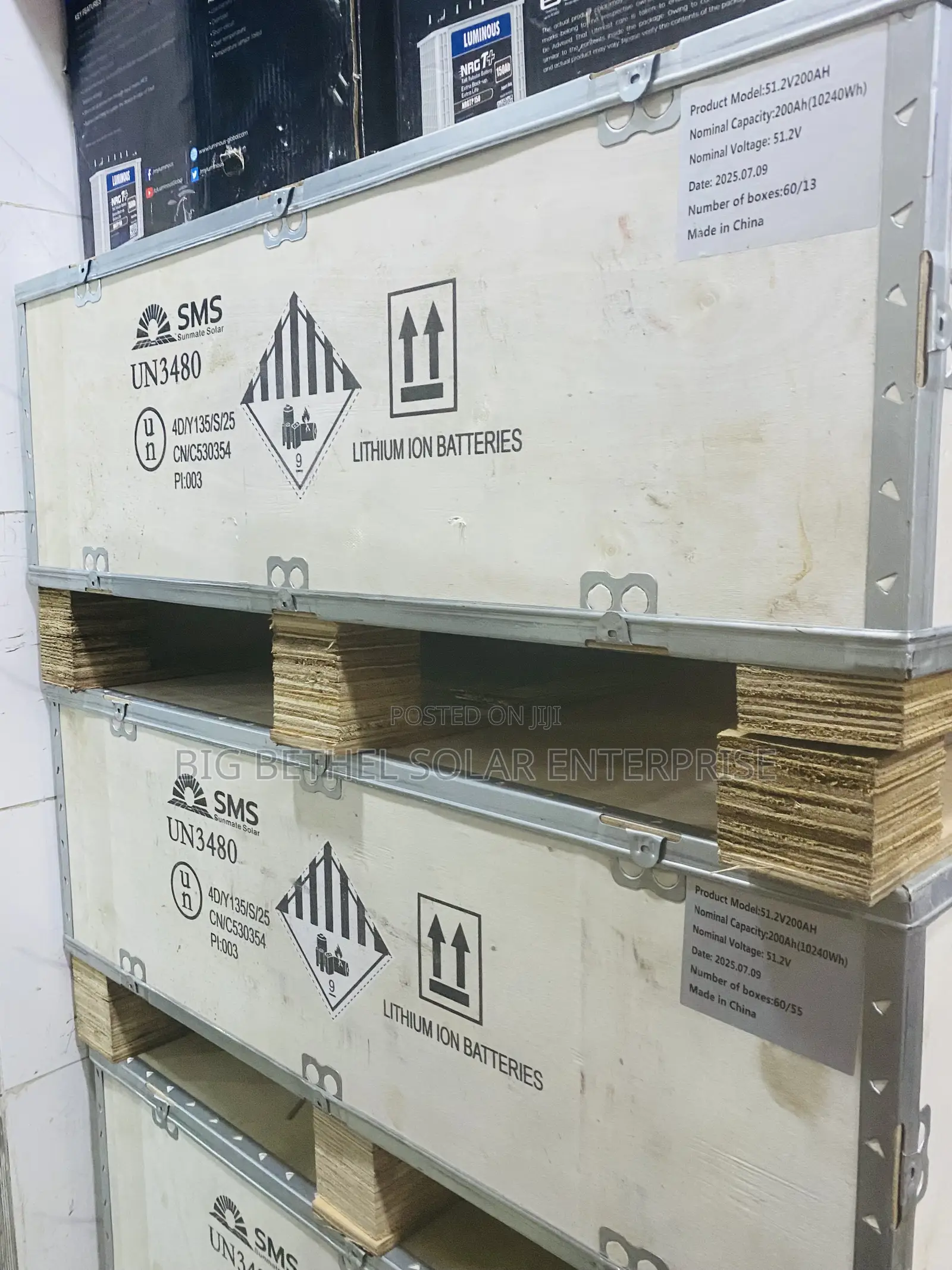 10.2kwh 51.2v 200ah SMS Solar Lithium Iron Battery