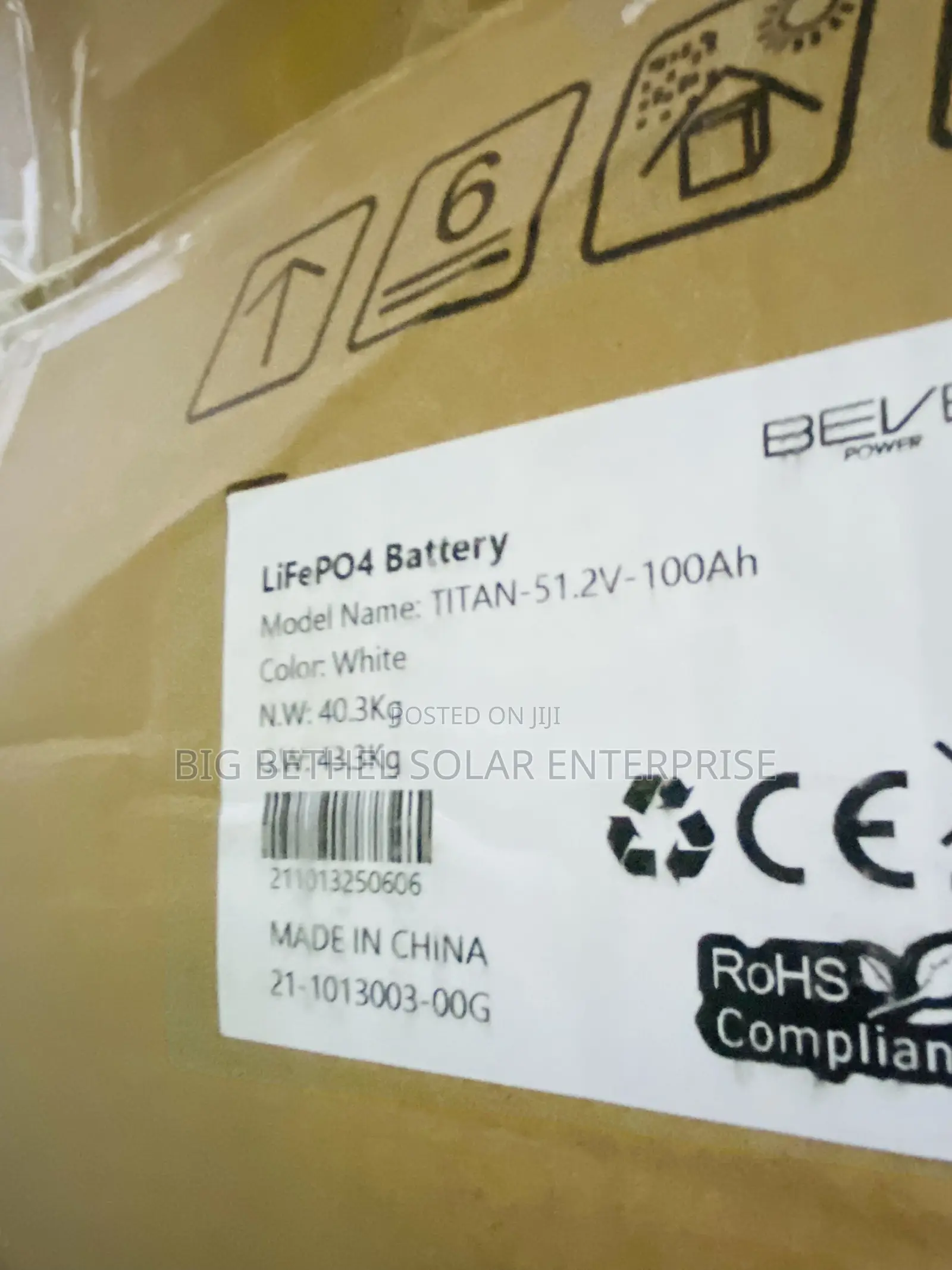Bevie 5kwh 51.2v 100ah Felicity Lithium Iron Battery