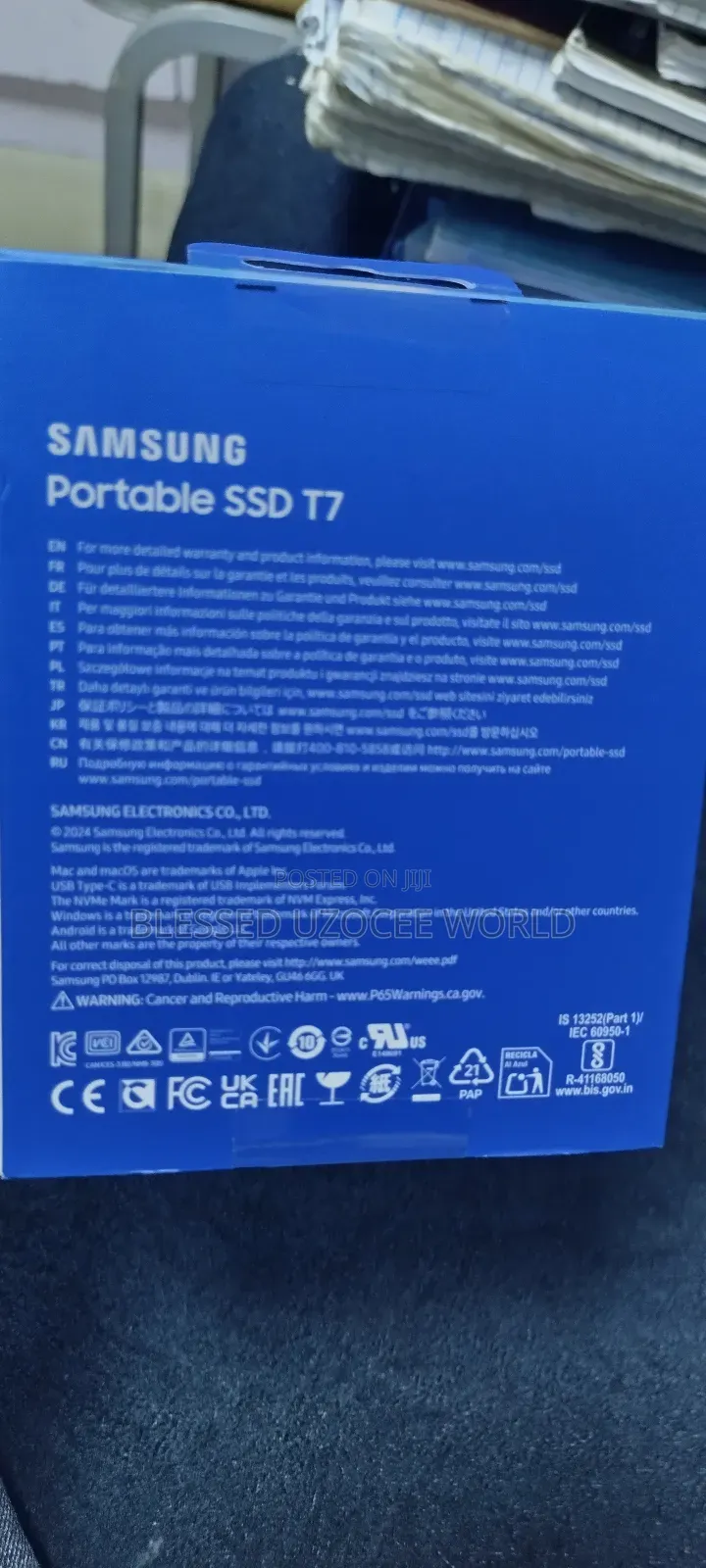 2tb Samsung T7 External Portable SSD 1050mb/S for Windows/Macos Etc