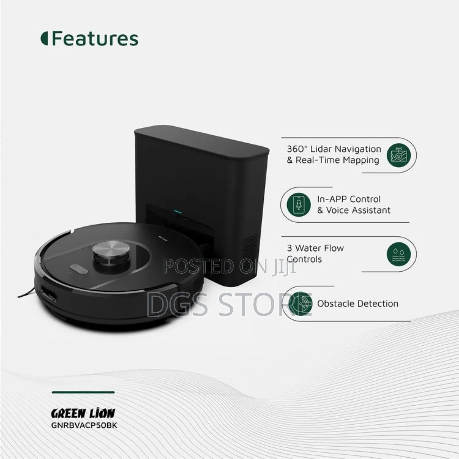 Green Lion Smart Robot Vacuum Pro With 4000pa Suction