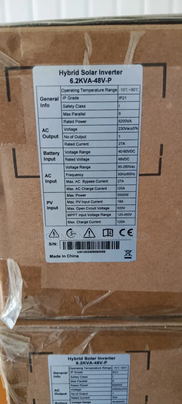 Solar Energy Luxus Hybrid Inverter 6.2kva/48votts Advance