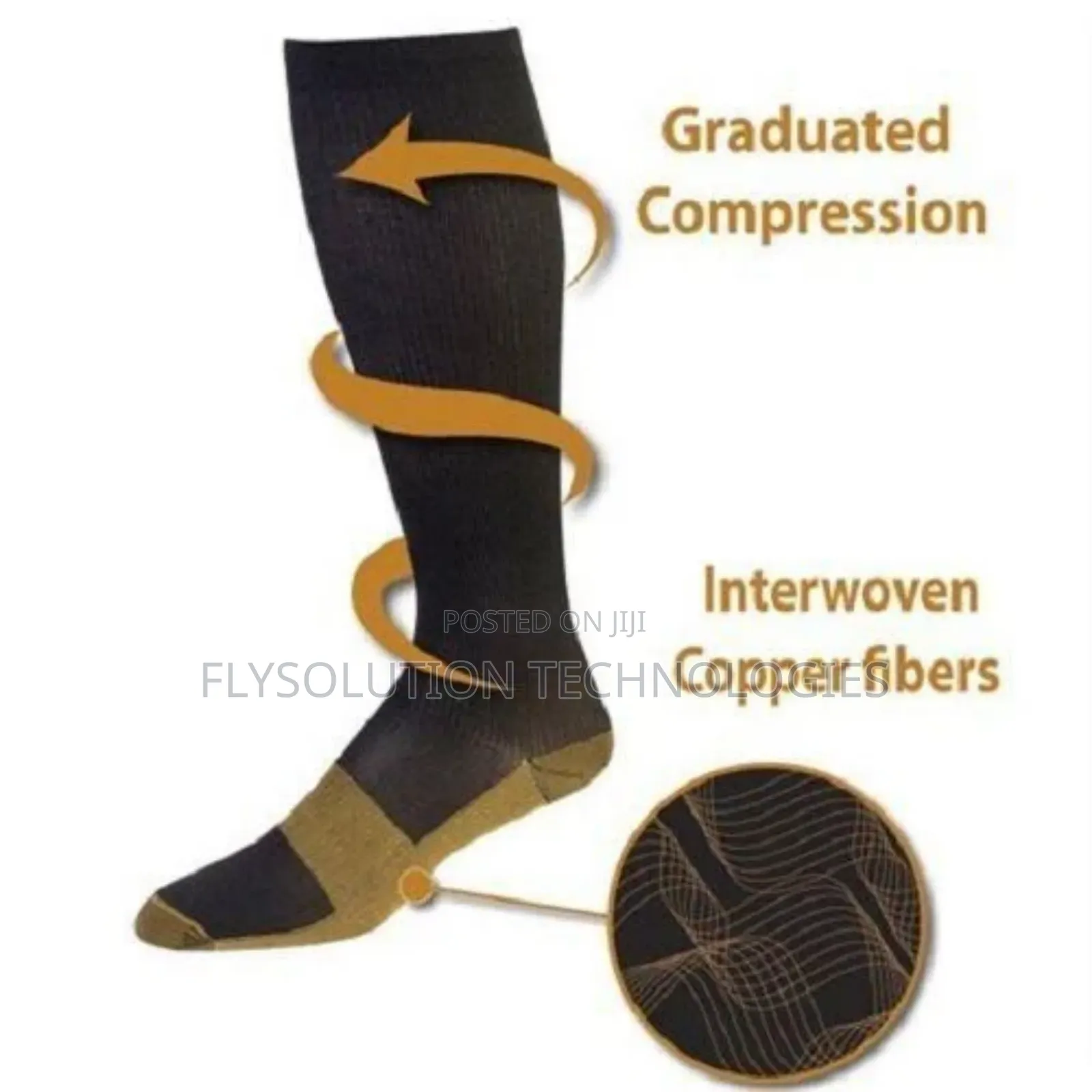 Women Man Unisex Copper Compression Durable Support Socks for Travel