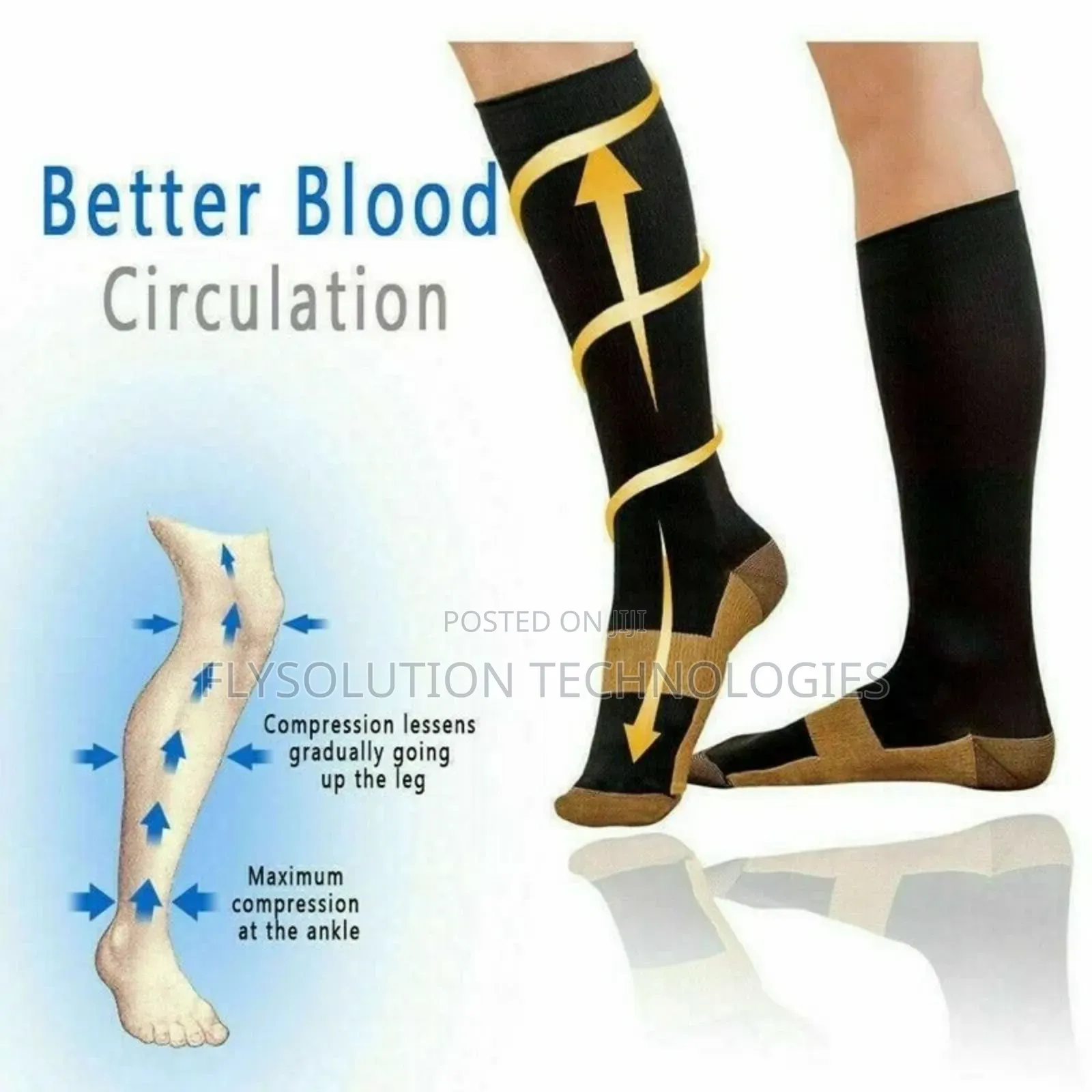 Women Man Unisex Copper Compression Durable Support Socks for Travel