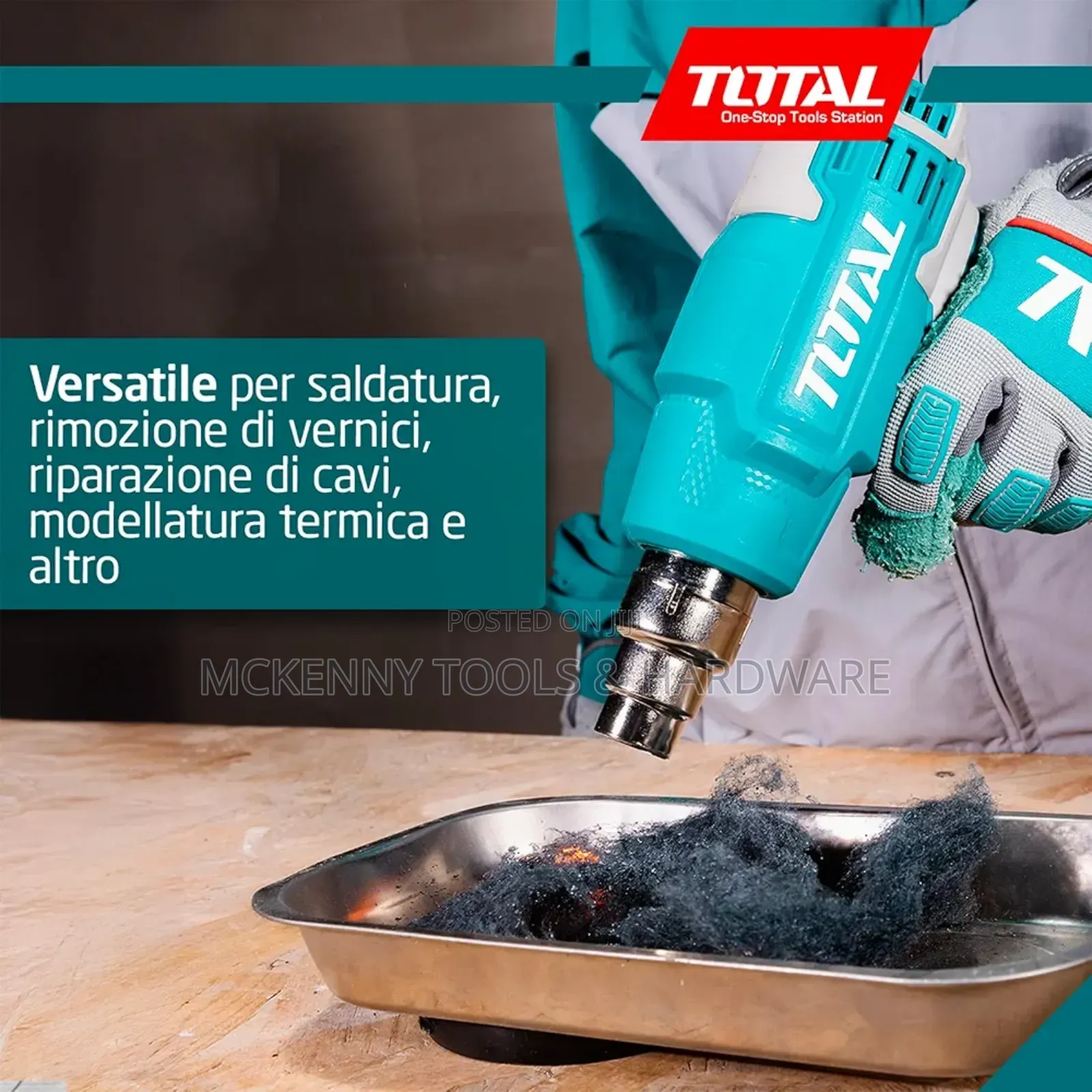 Total 20v Cordless Heat Gun With 4.0ah Battery, Charger