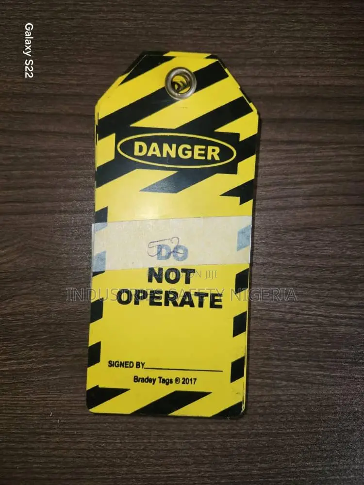 Lockout Safety Tag - Danger, Equipment Locked Out By (Black On Yellow)