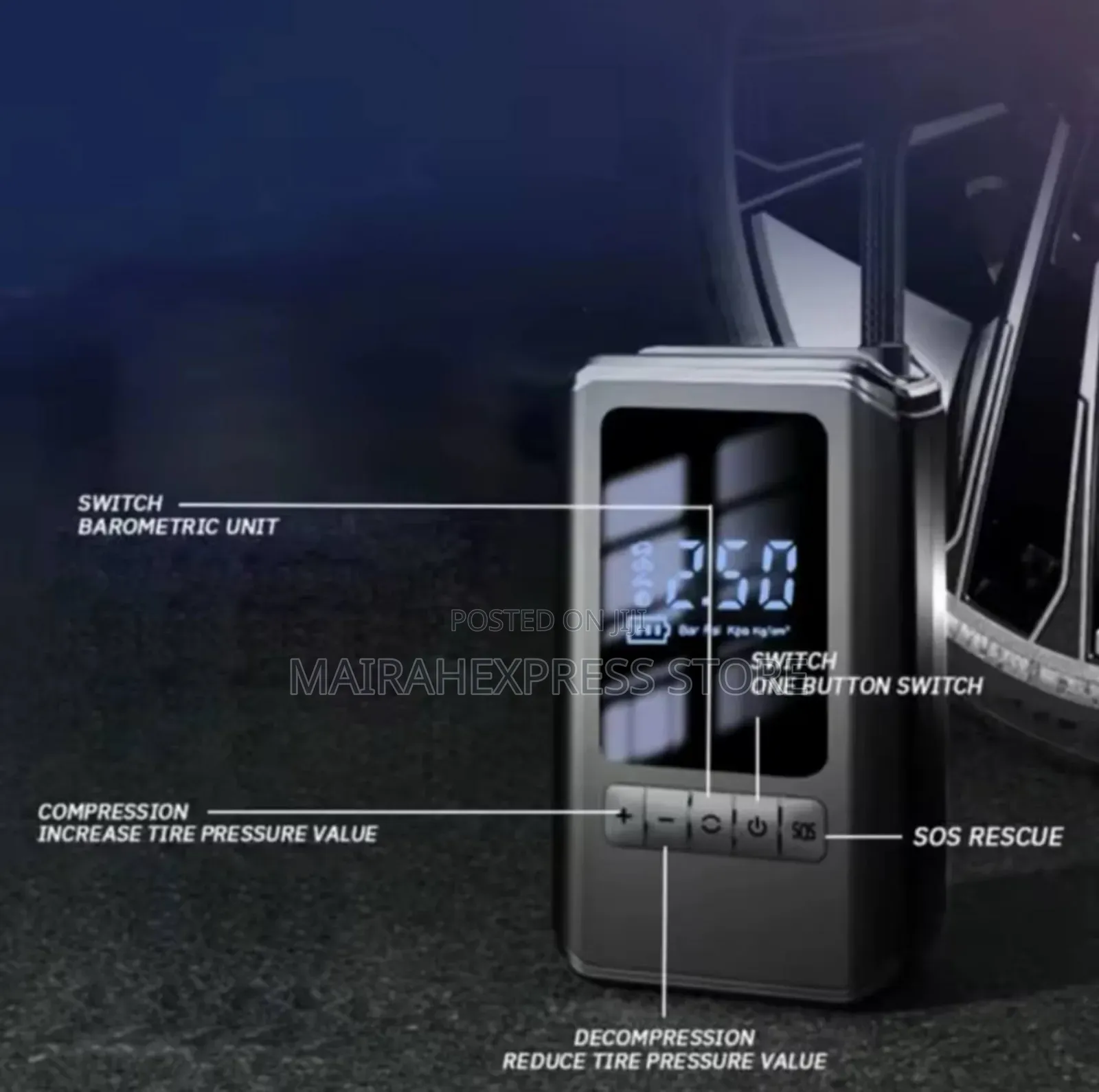 Smart Rechargeable Wireless Portable Tire Inflator